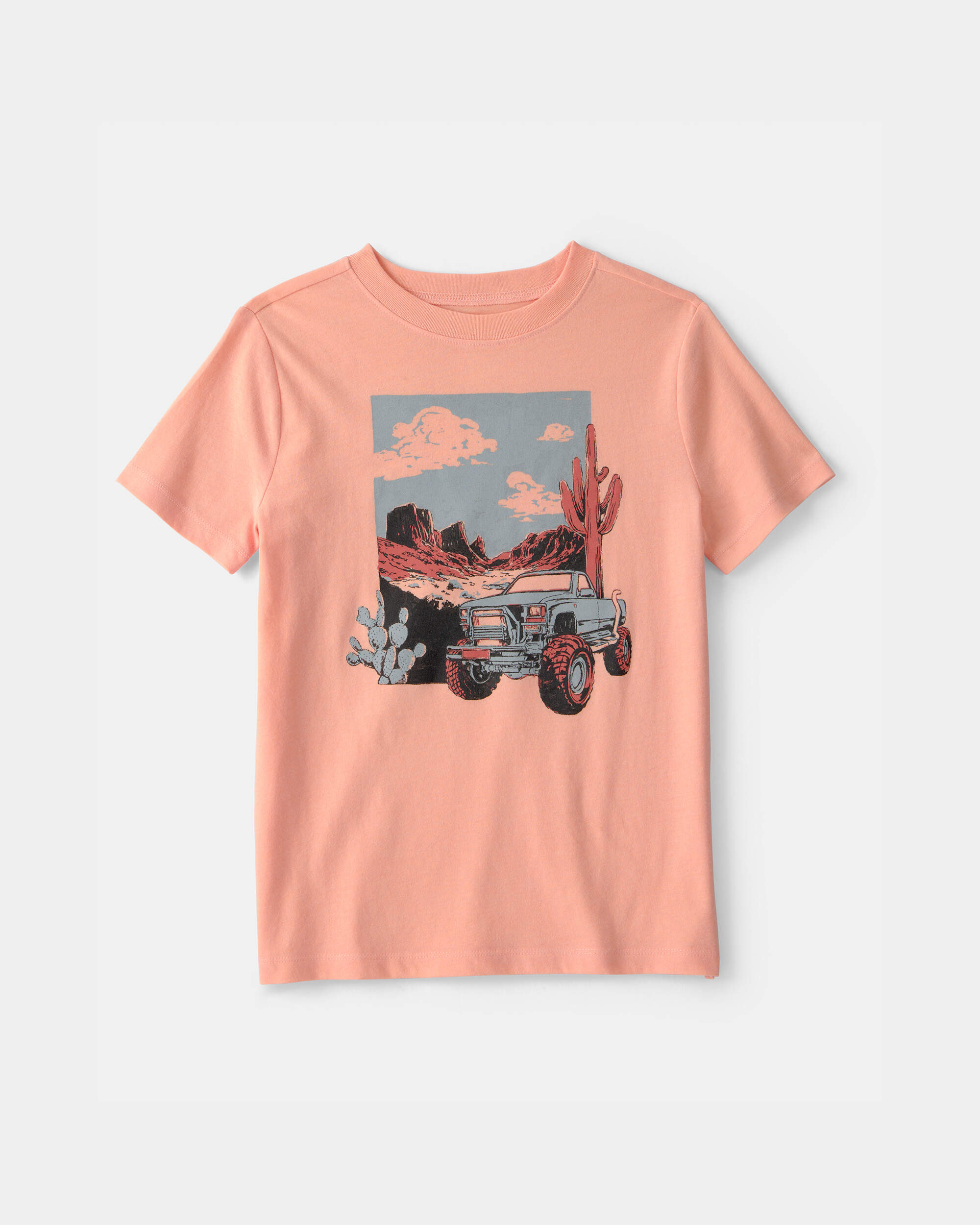 Kid Mountain Truck Graphic Tee - Orange