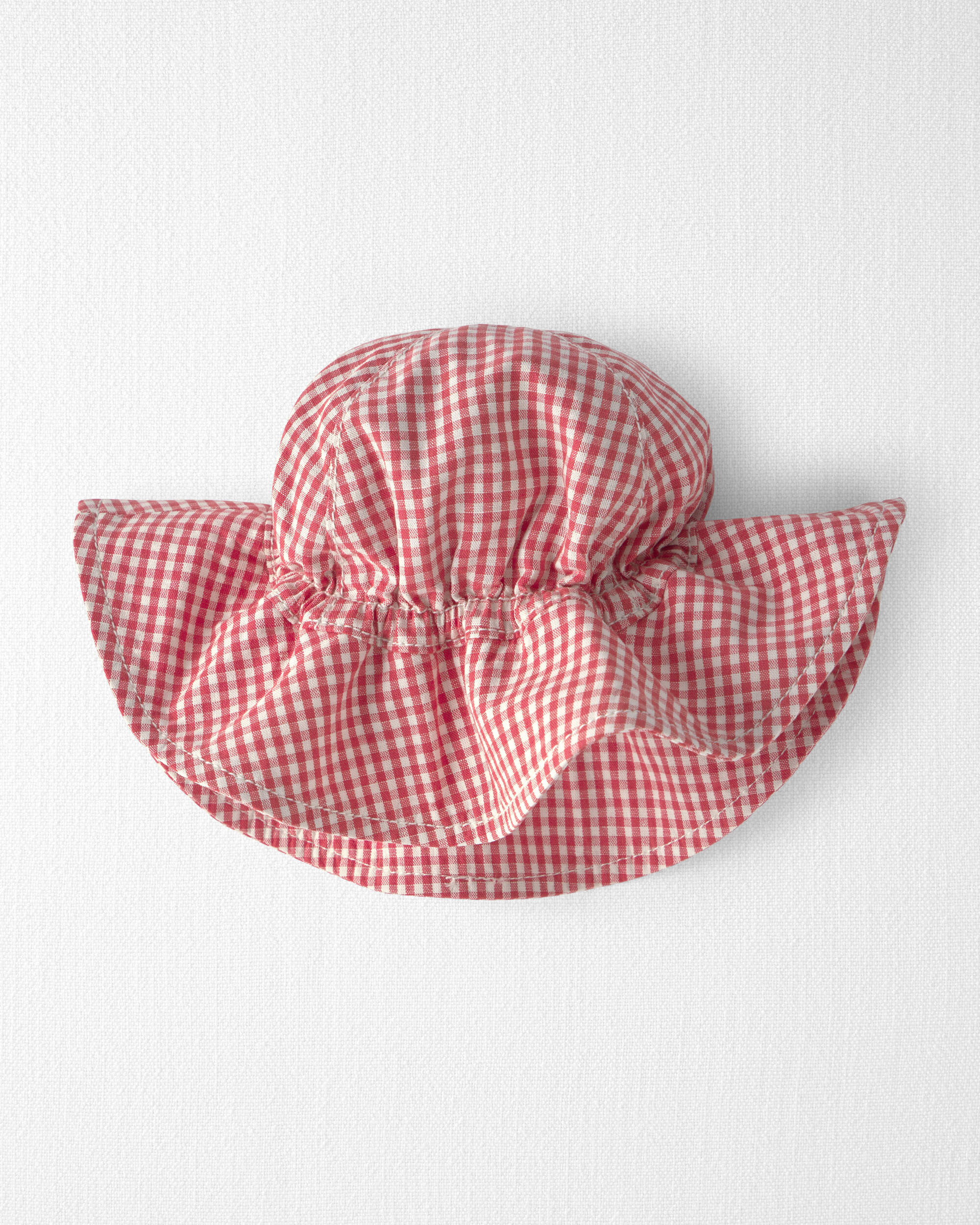 Baby Girl Sunhat Made with Organic Cotton Red Gingham