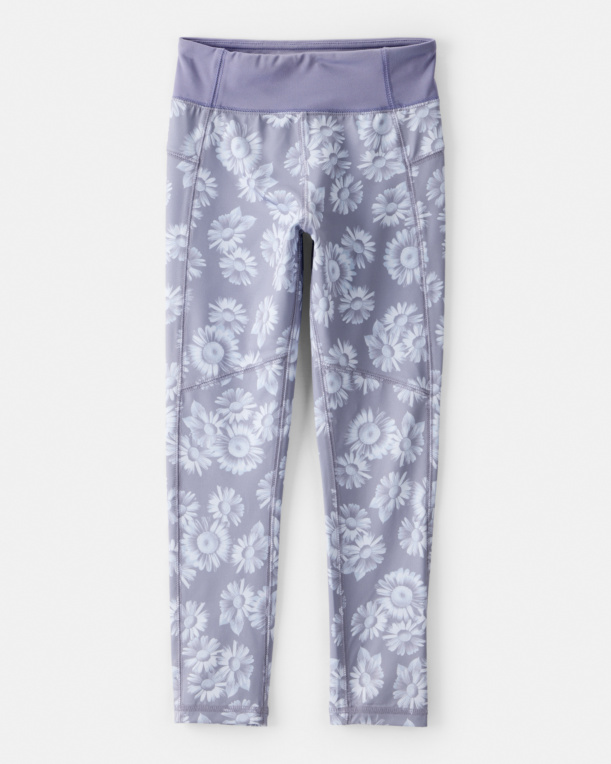 Girls Floral Active Leggings - Blue