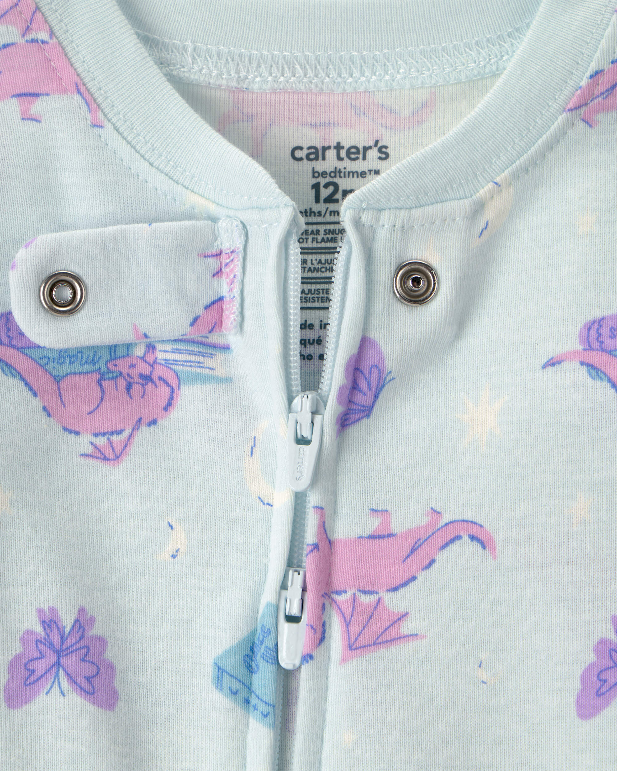 Baby Girl Fairy Tale 100% Cotton Snug Fit 1-Piece pyjama - Blue