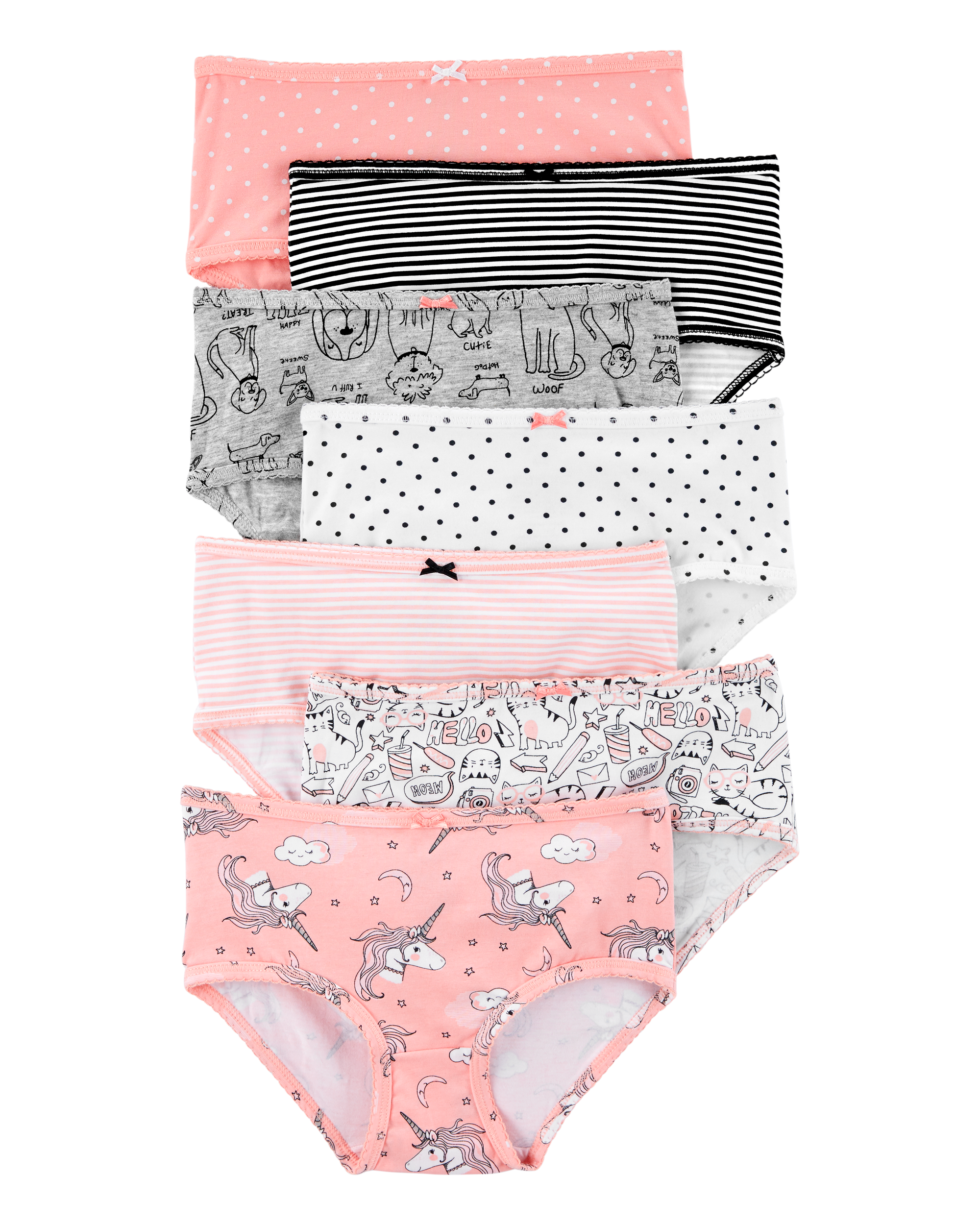 Girls 7-Pack Unicorn Stretch Cotton Undies