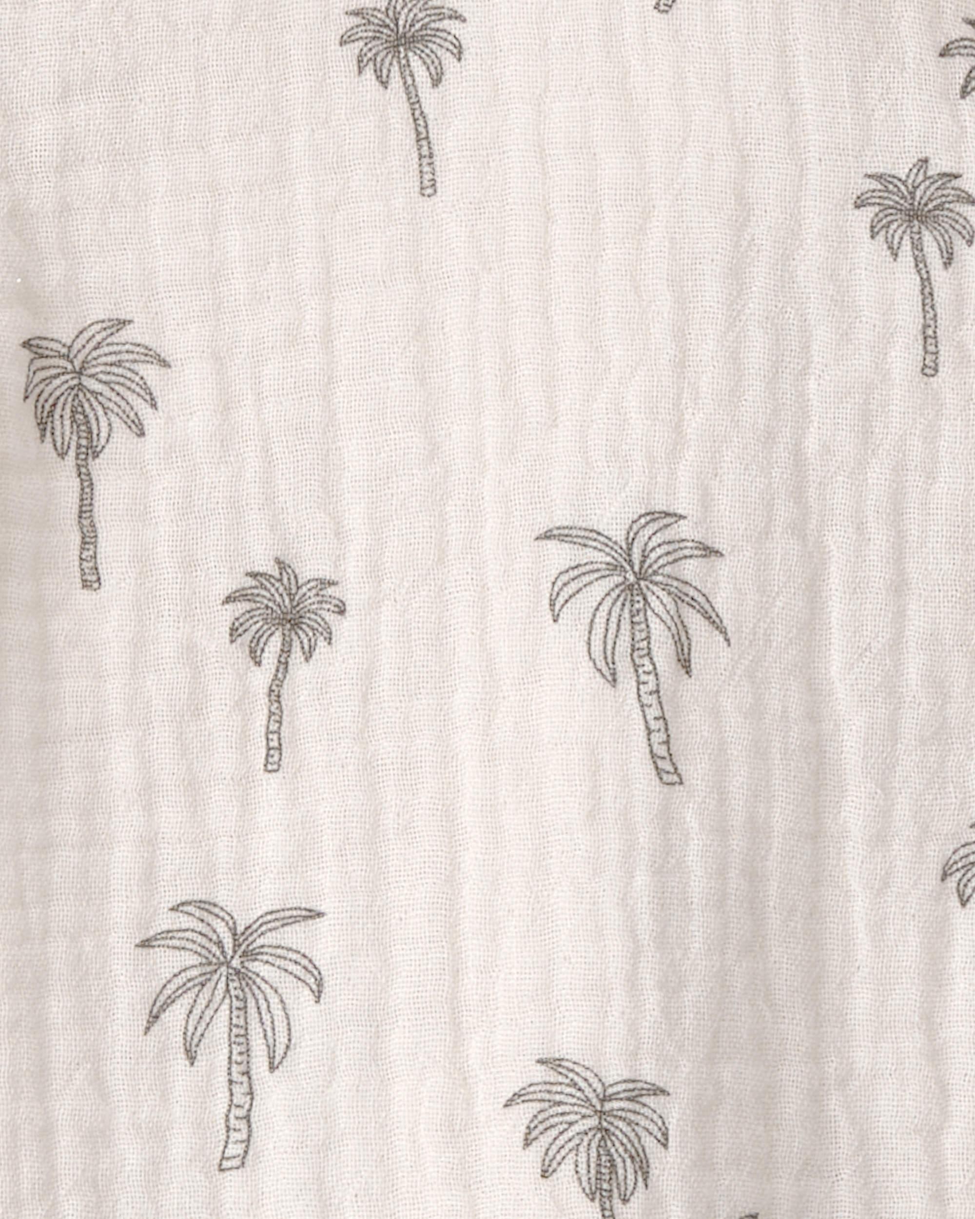 Toddler Boy 2-Piece Organic Cotton Gauze Top & Short Set Palm Trees