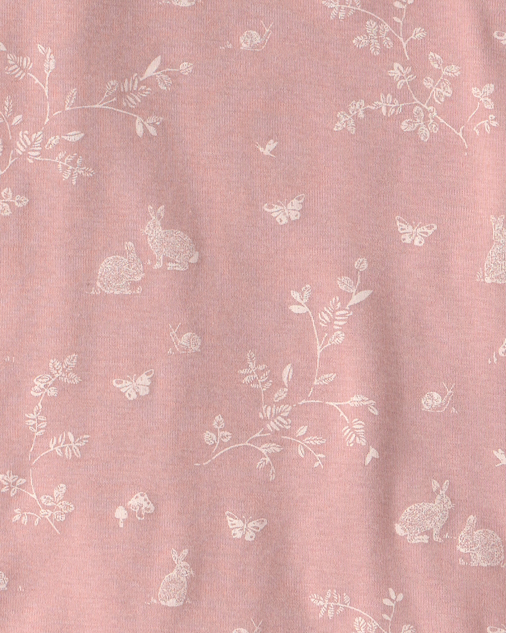 Girls 2-Piece Organic Cotton Pyjama Pink Bunnies Print