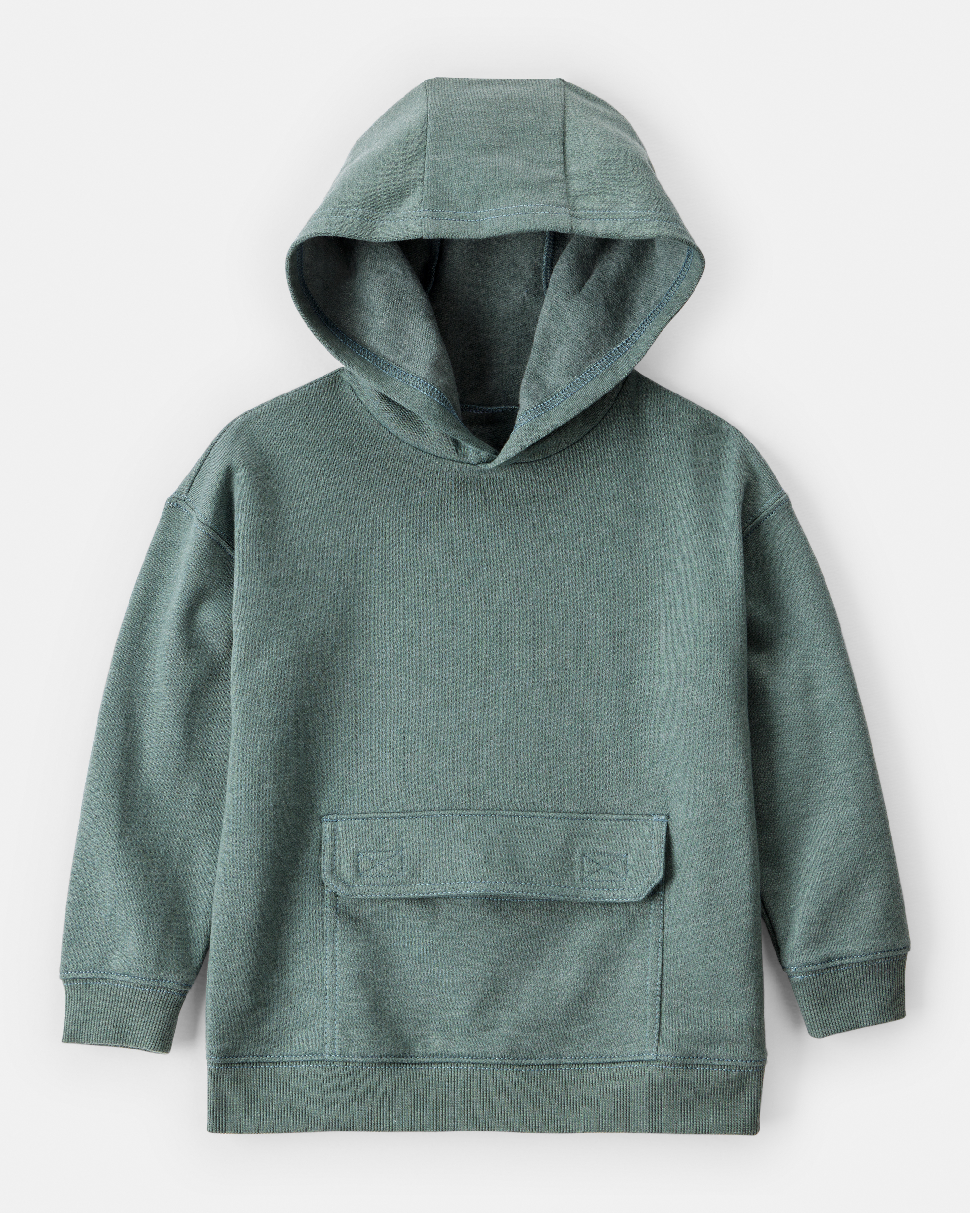 Toddler Boy Solid Fleece Long-Sleeve Hoodie - Green