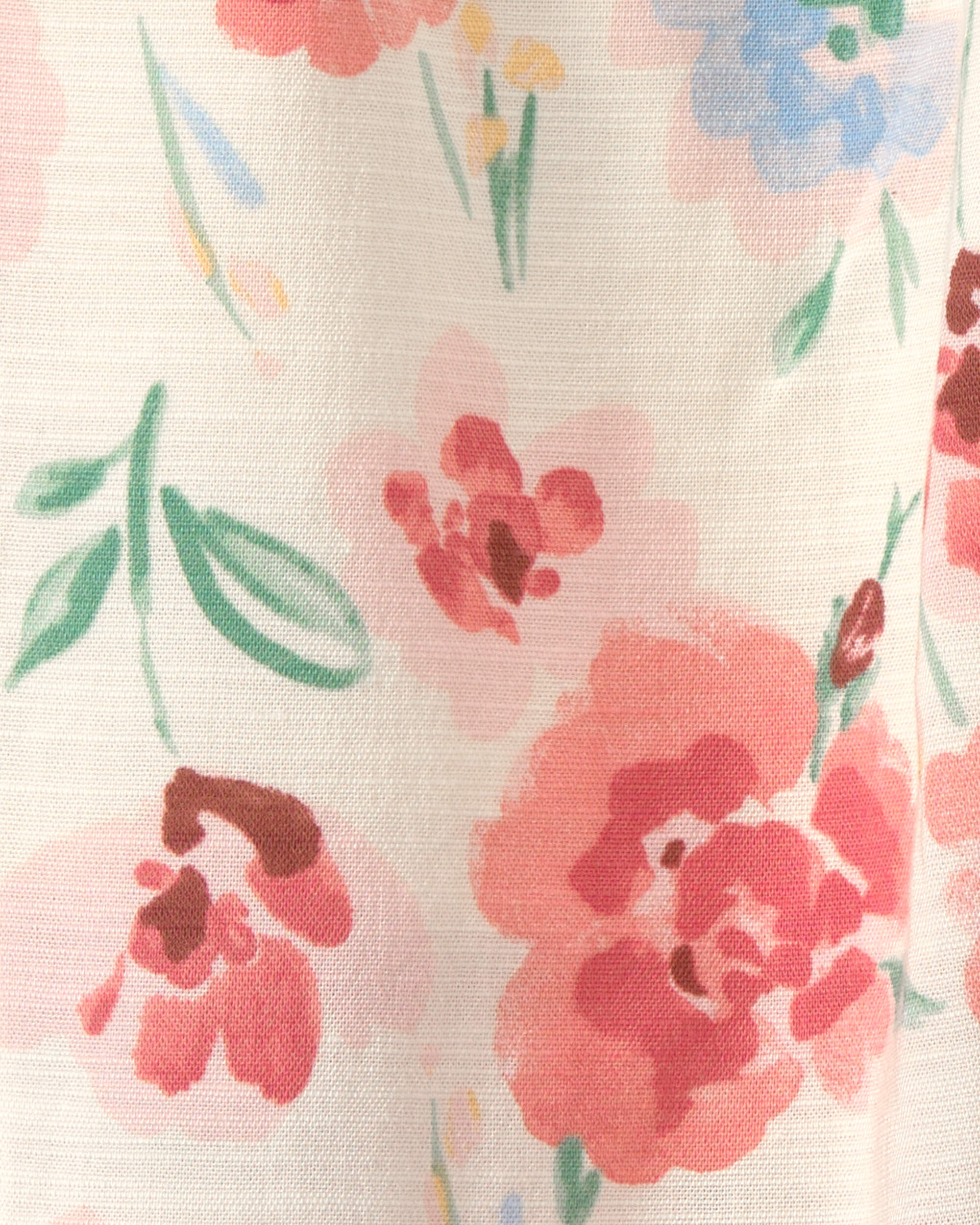 Toddler Girl Floral Pants - Cream