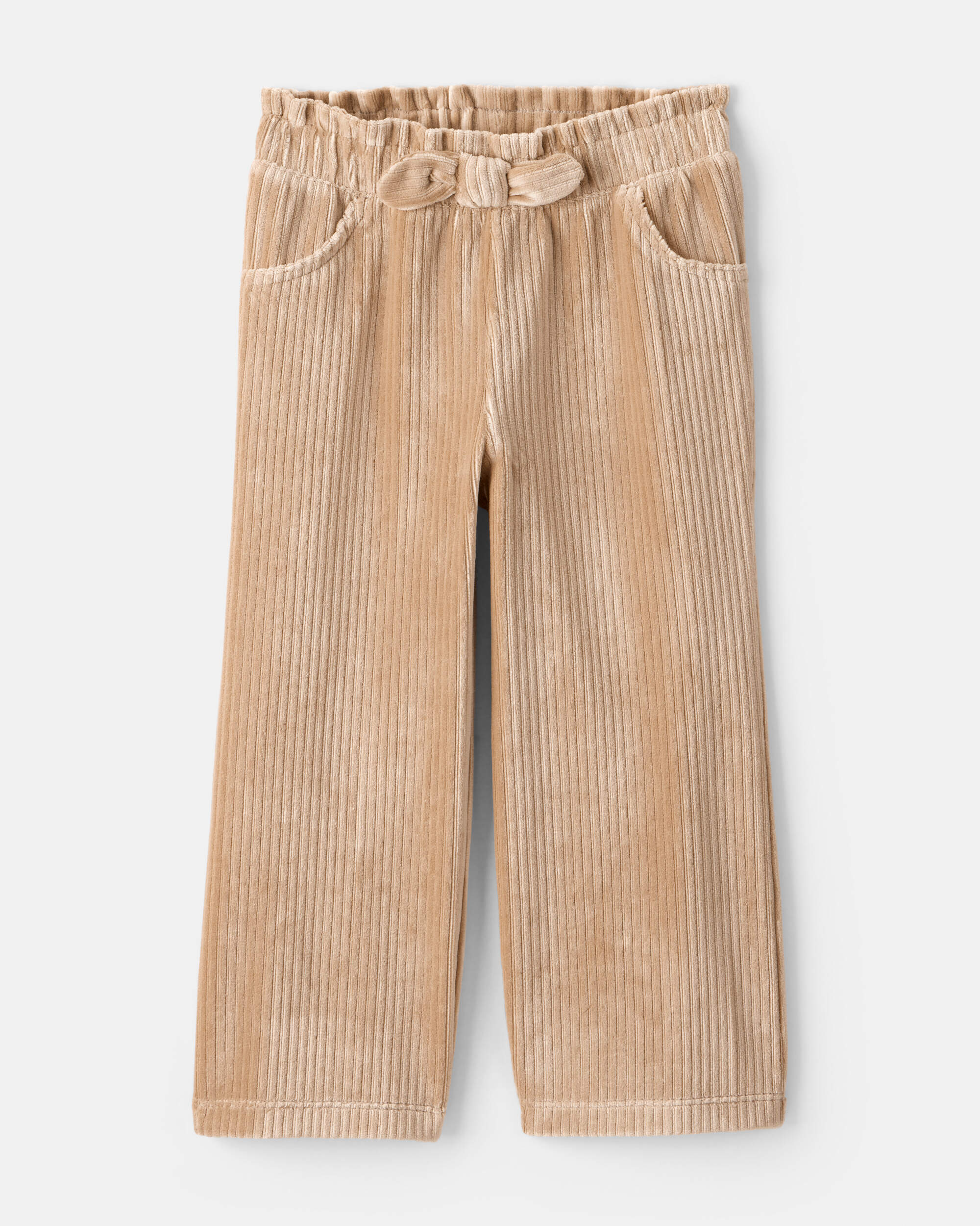 Toddler Girl 2-Piece Bow Crewneck and Corduroy Wide Leg