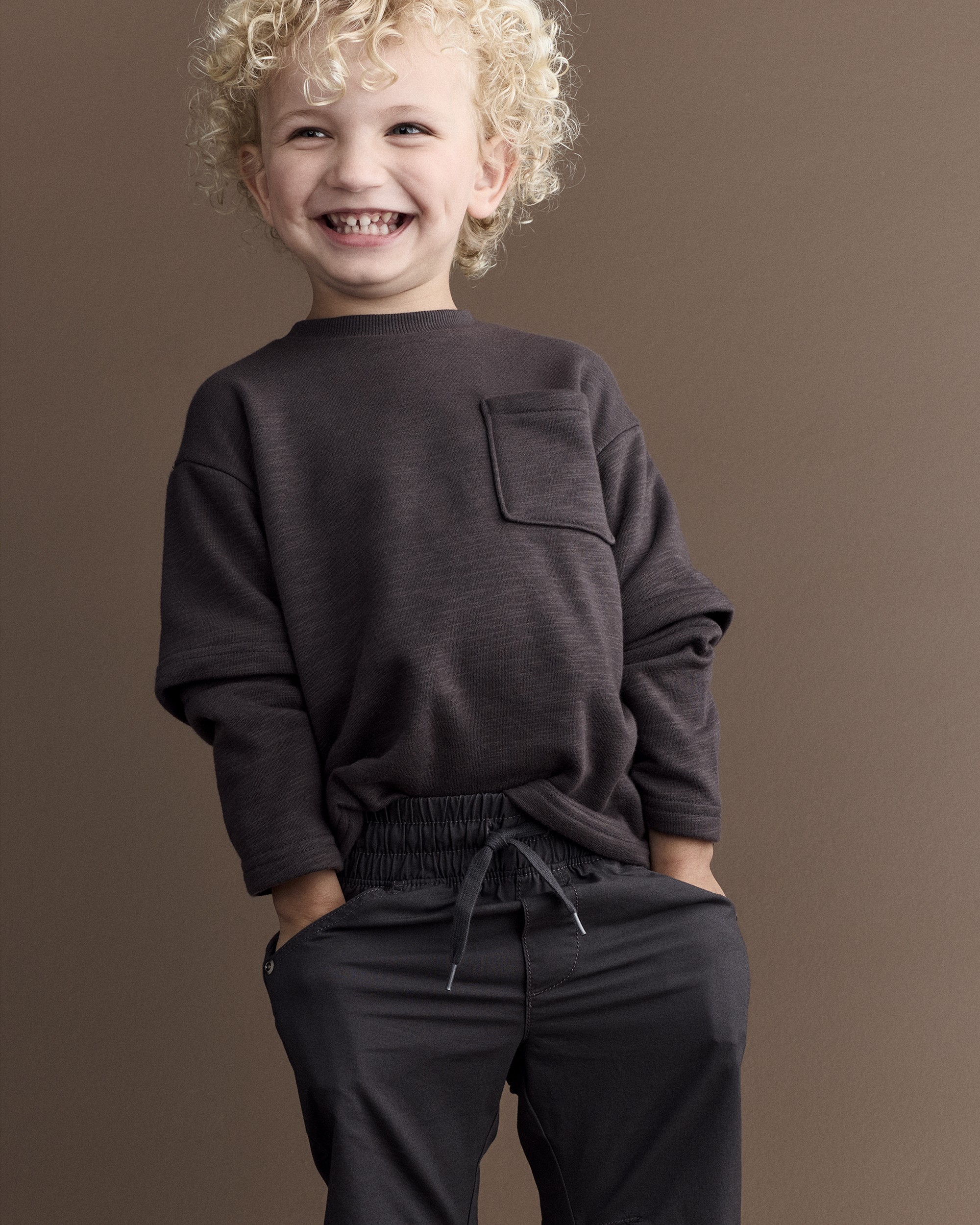 Toddler Boy Dart Pant -  Dark Grey