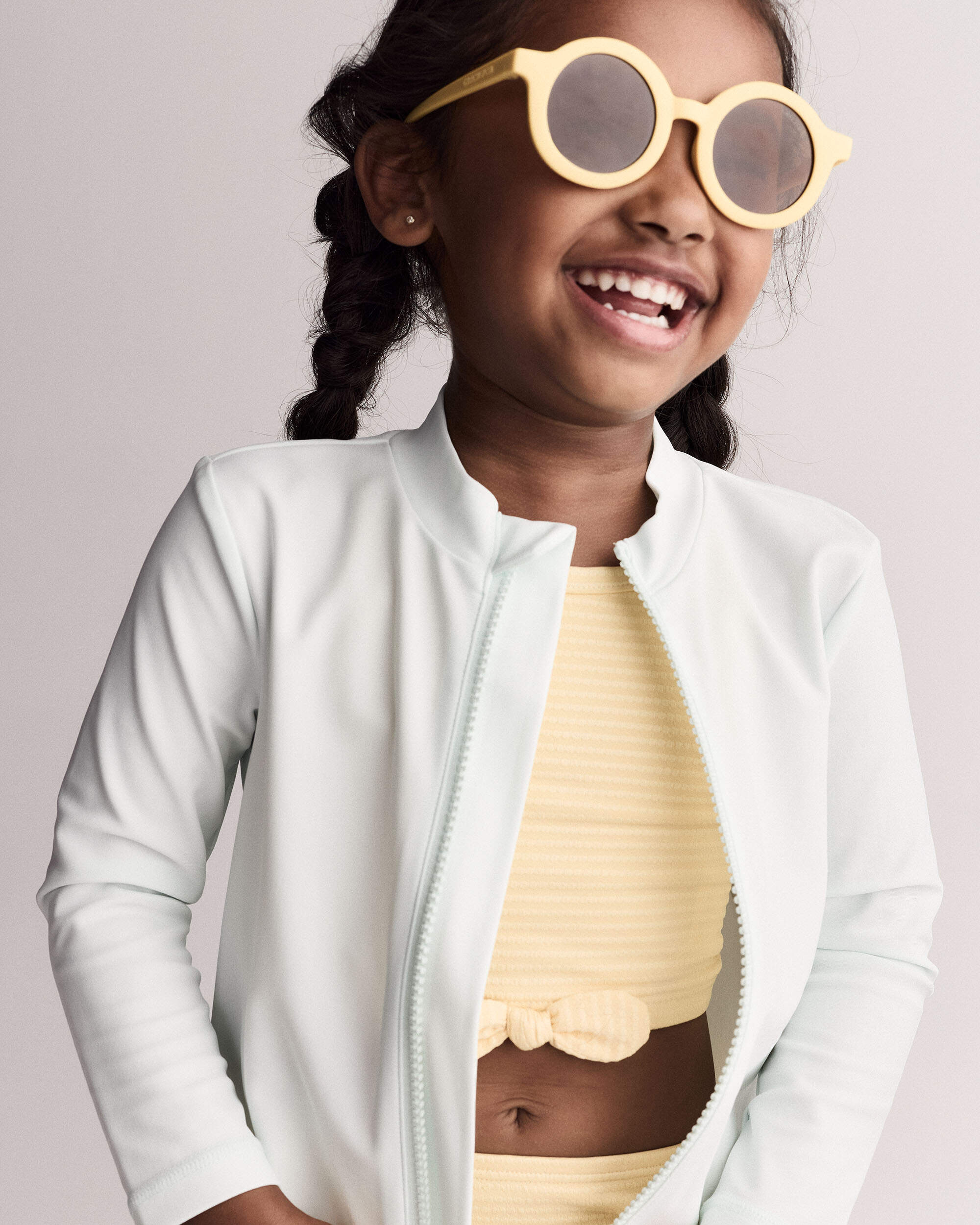 Toddler Full-Zip Long-Sleeve Rashguard - Light Green