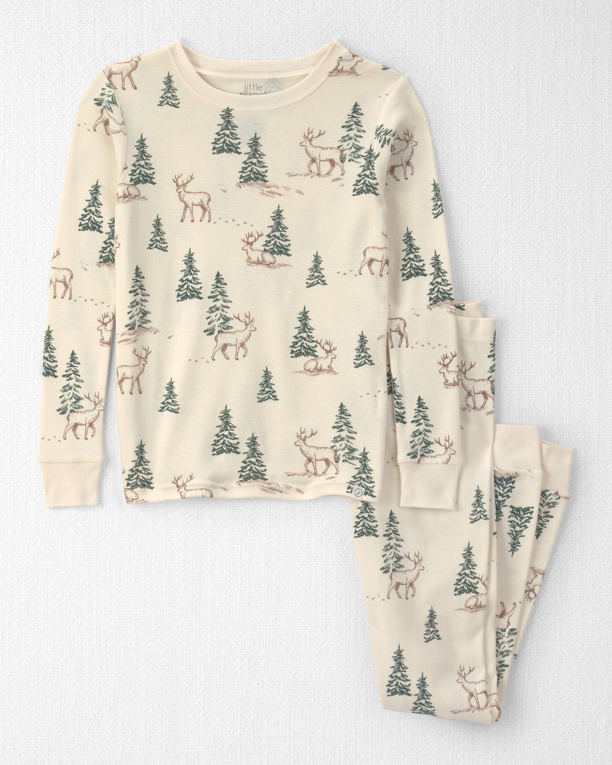 Kids 2-Piece Organic Cotton Pyjamas Reindeer Forest