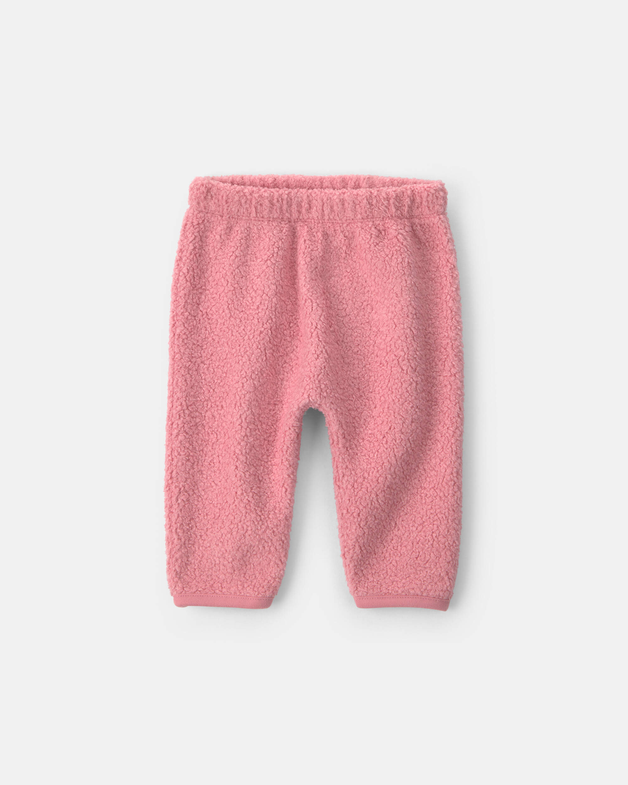 Baby Girl 2-Piece Bear Teddy Fleece Long-Sleeve Bodysuit & Pant Set - Pink