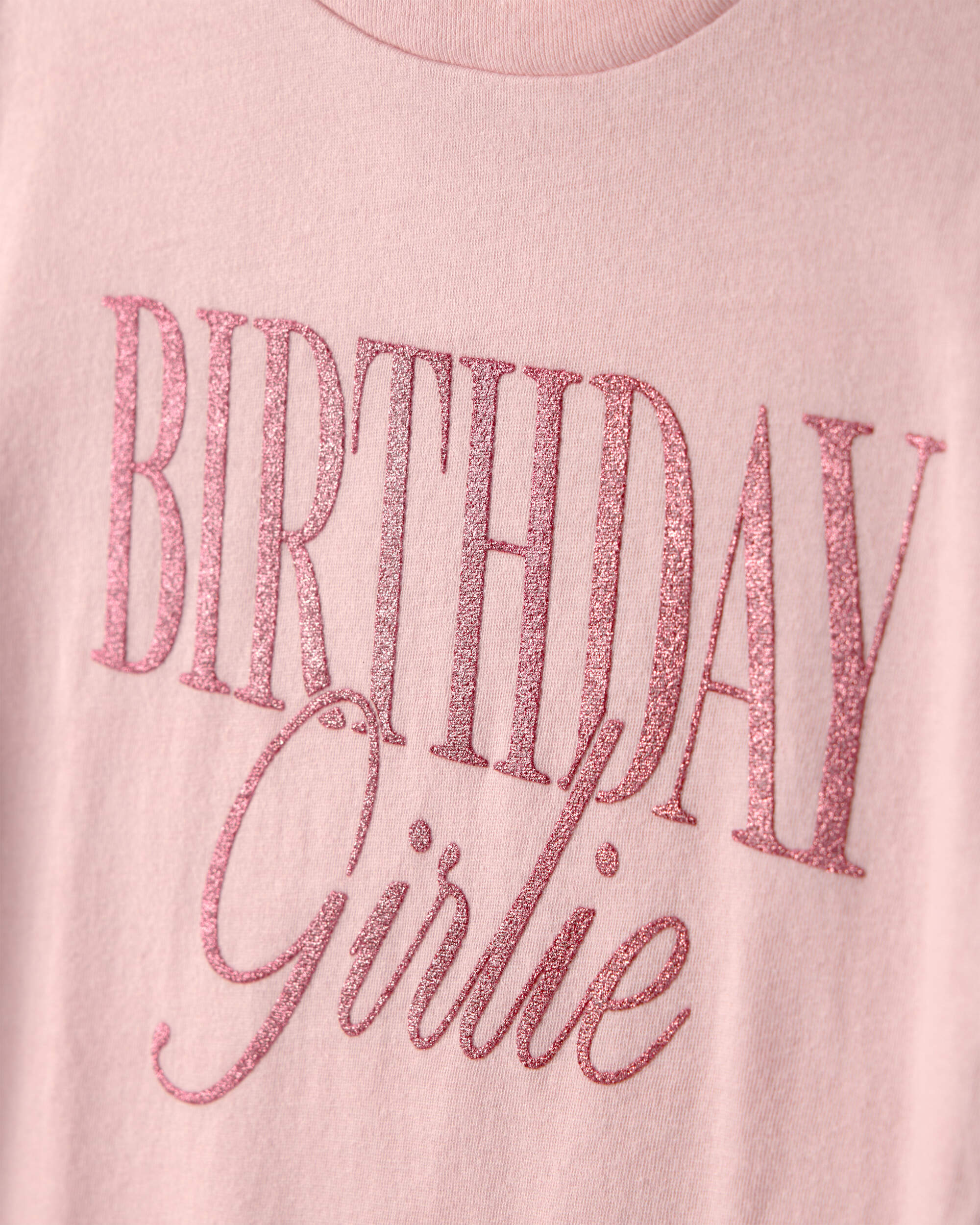 Girls 'Birthday Girlie' Graphic Tee - Pink