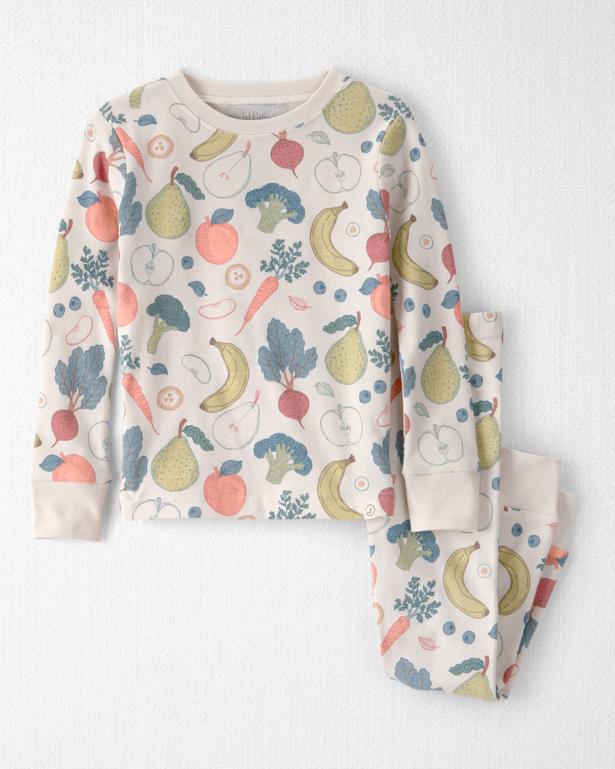 Toddler 2-Piece Organic Cotton Pyjama Veggie Fruit Print