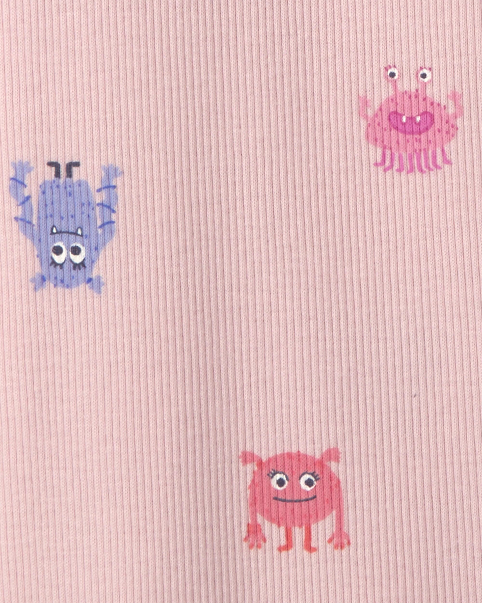 Toddler Girl 2-Piece Monster Heart Fleece Hoodie & Pant Set - Pink/Purple