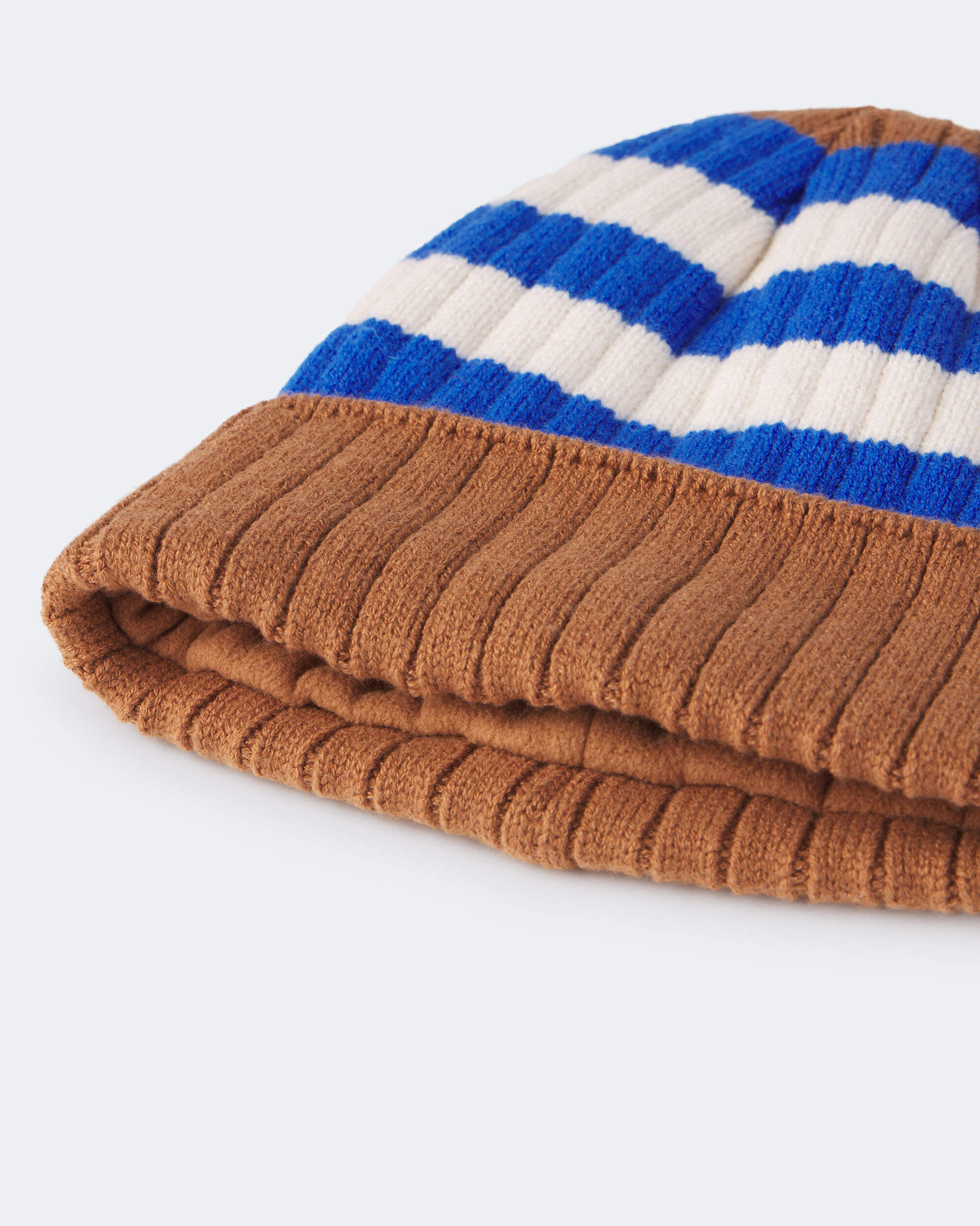 Toddler Striped Beanie - Brown/Blue/White
