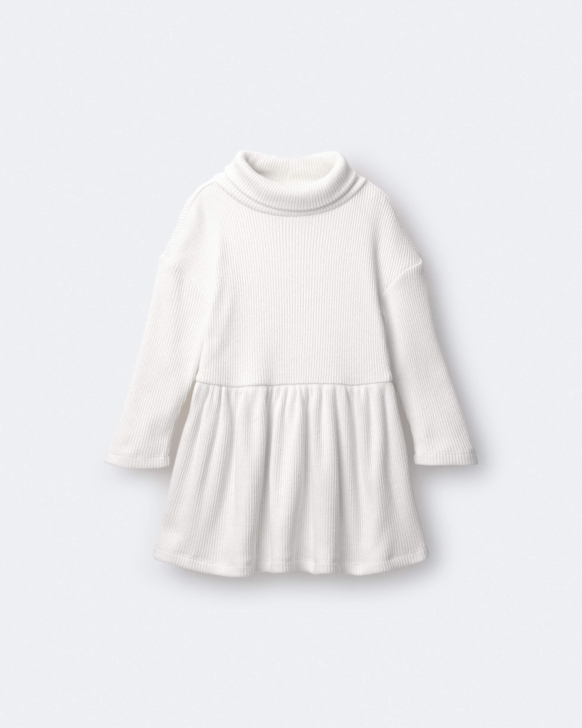 Toddler Girl Turtleneck Sweater Dress - Cream