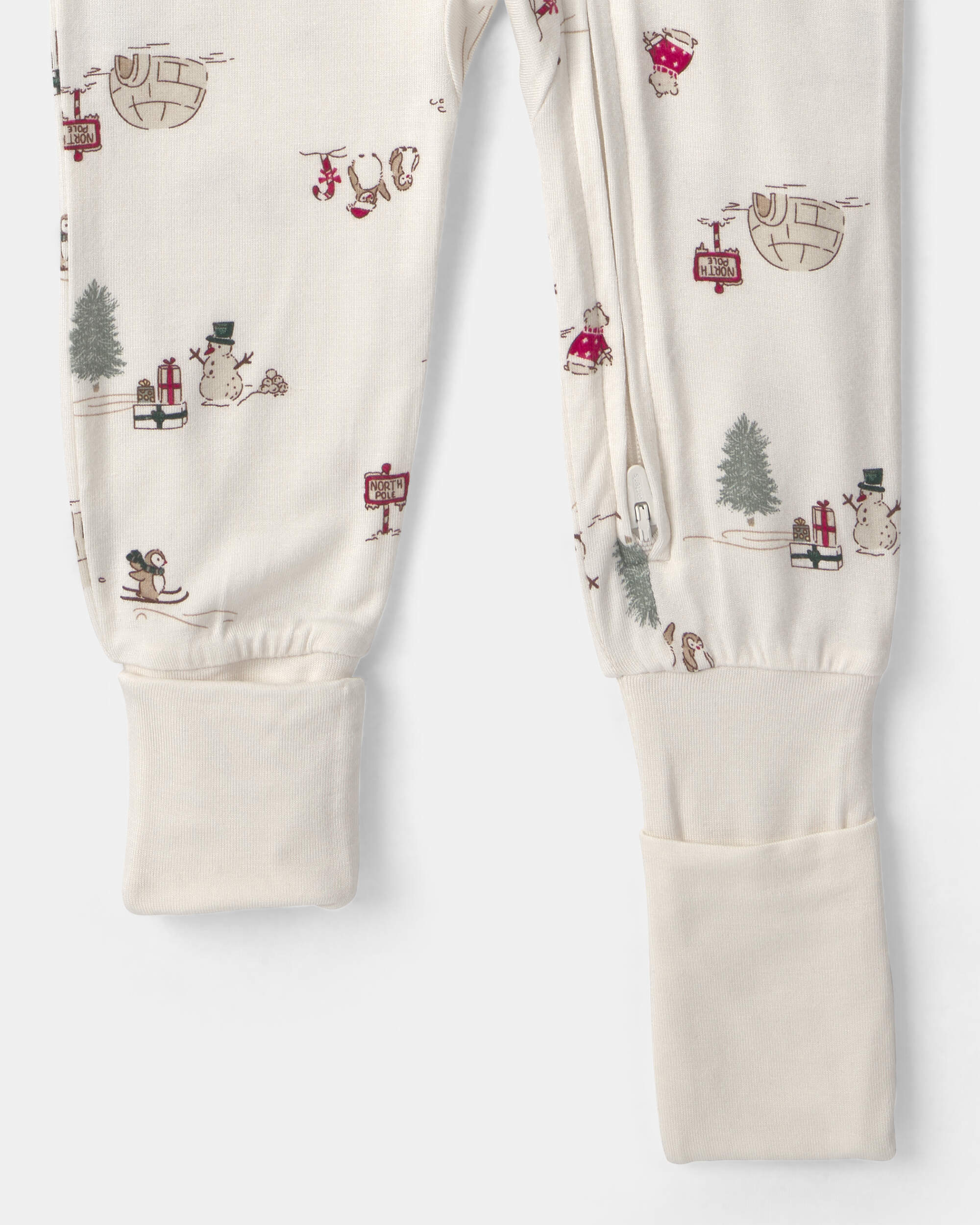 Baby 1-Piece North Pole Christmas PurelySoft™ Snug Fit Pyjama - Cream