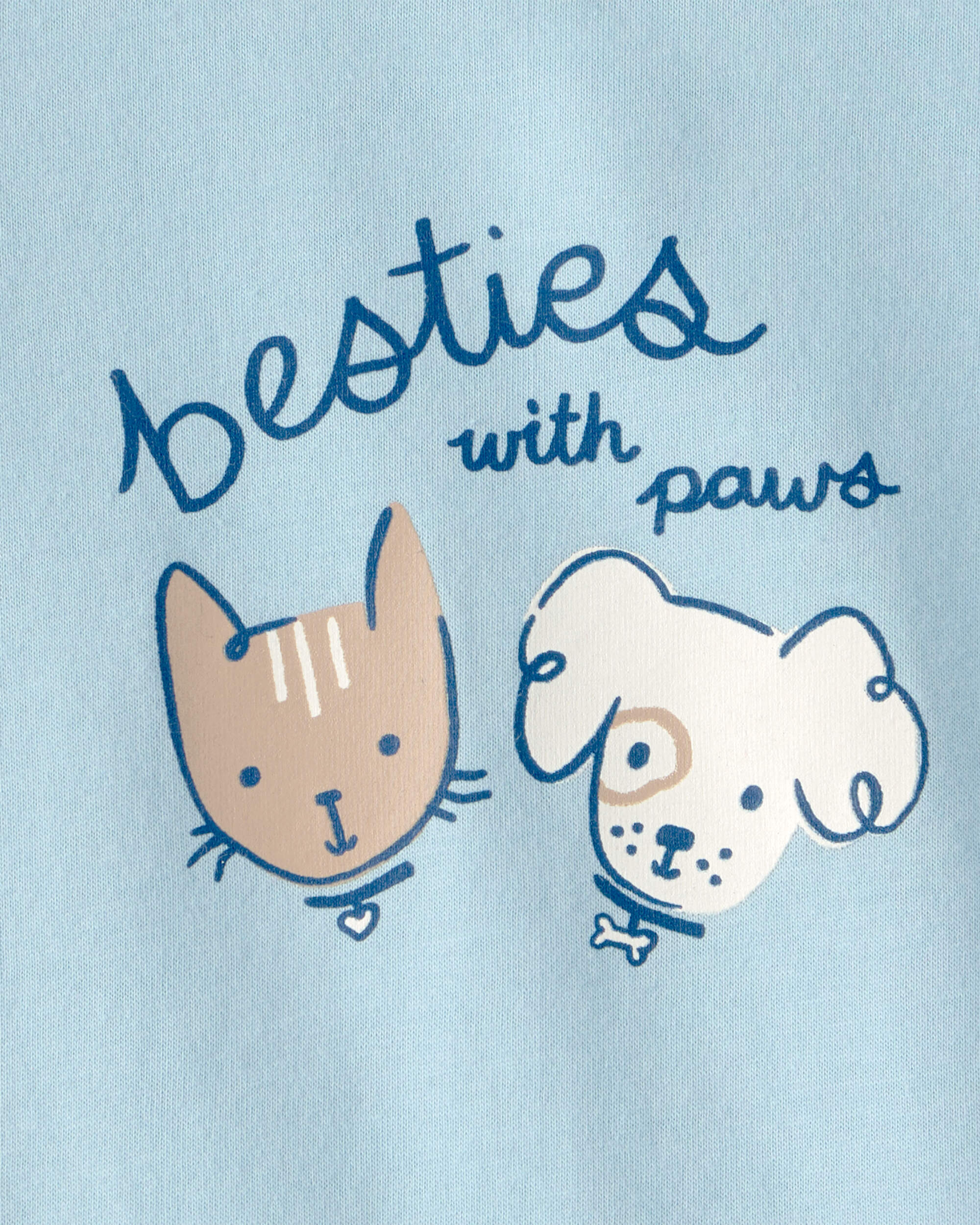 Baby 'Besties With Paws' Graphic Bodysuit - Blue