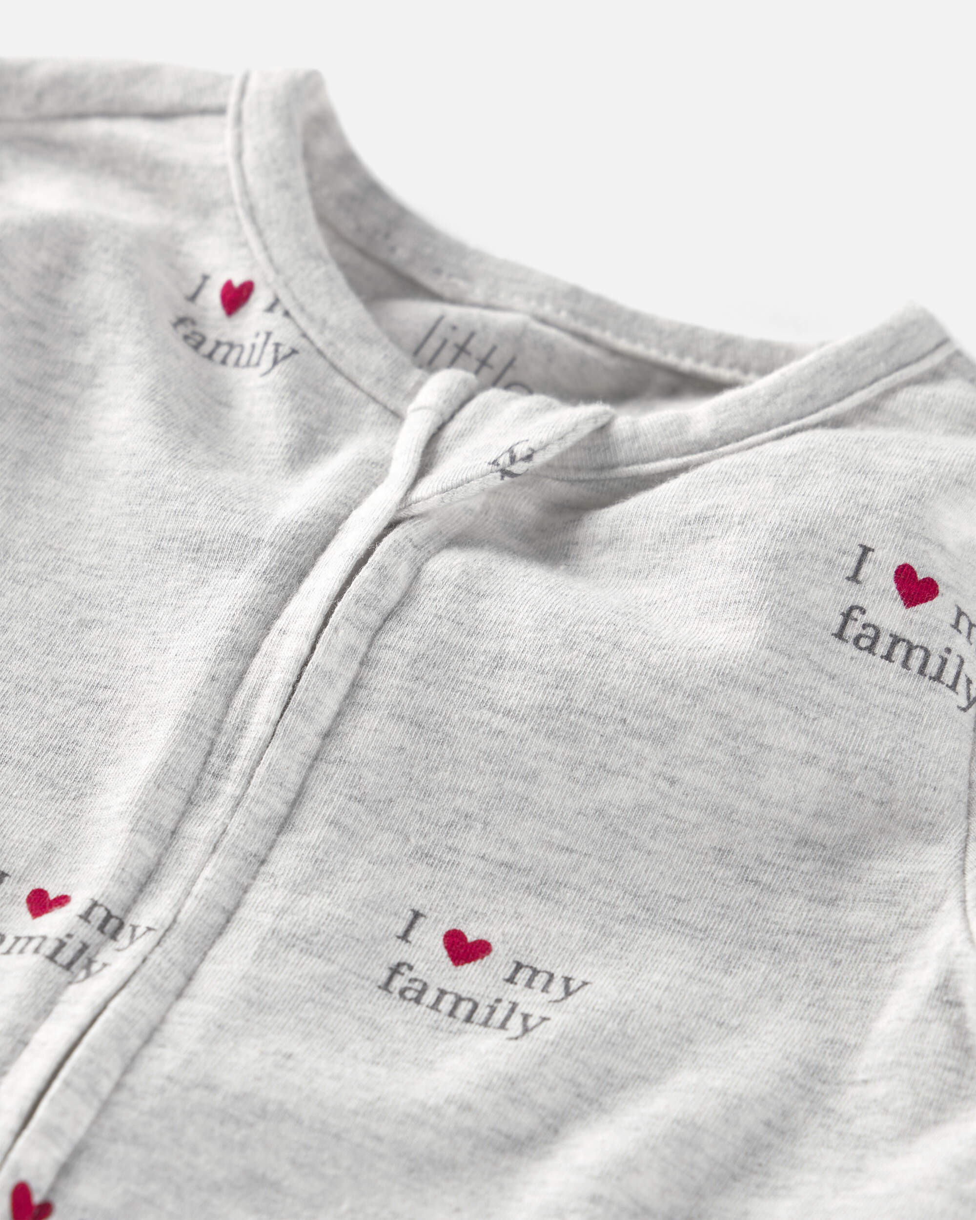 Baby 3-Piece Organic Cotton 'I Love My Family'  Pyjamas