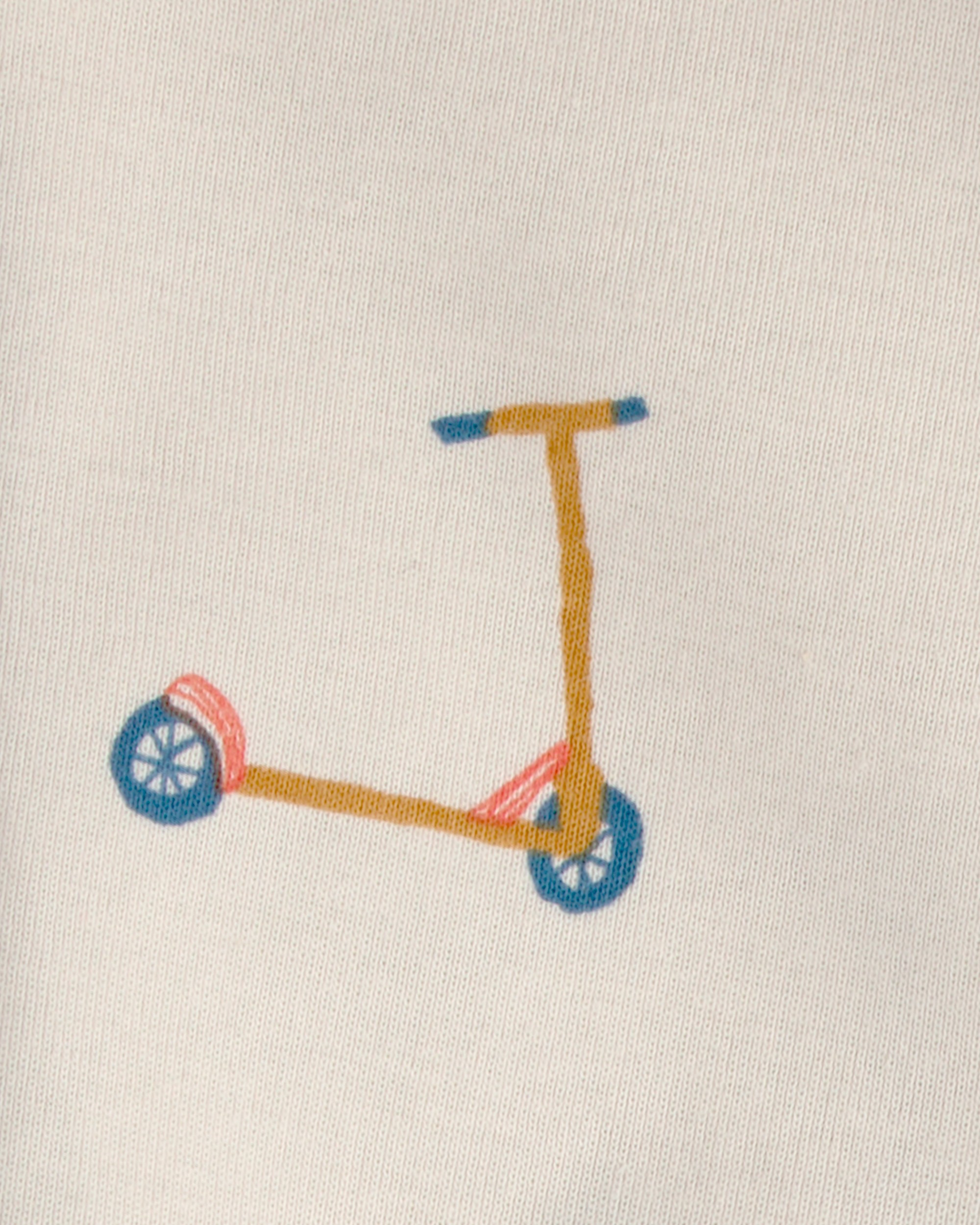 Baby Scooter Short-Sleeve Romper - Cream