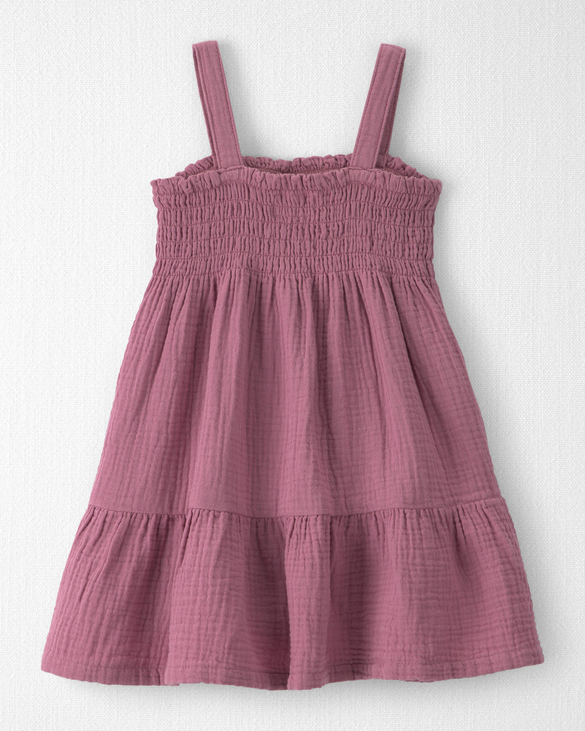 Toddler Girl Organic Cotton Smocked Gauze Dress, , hi-res