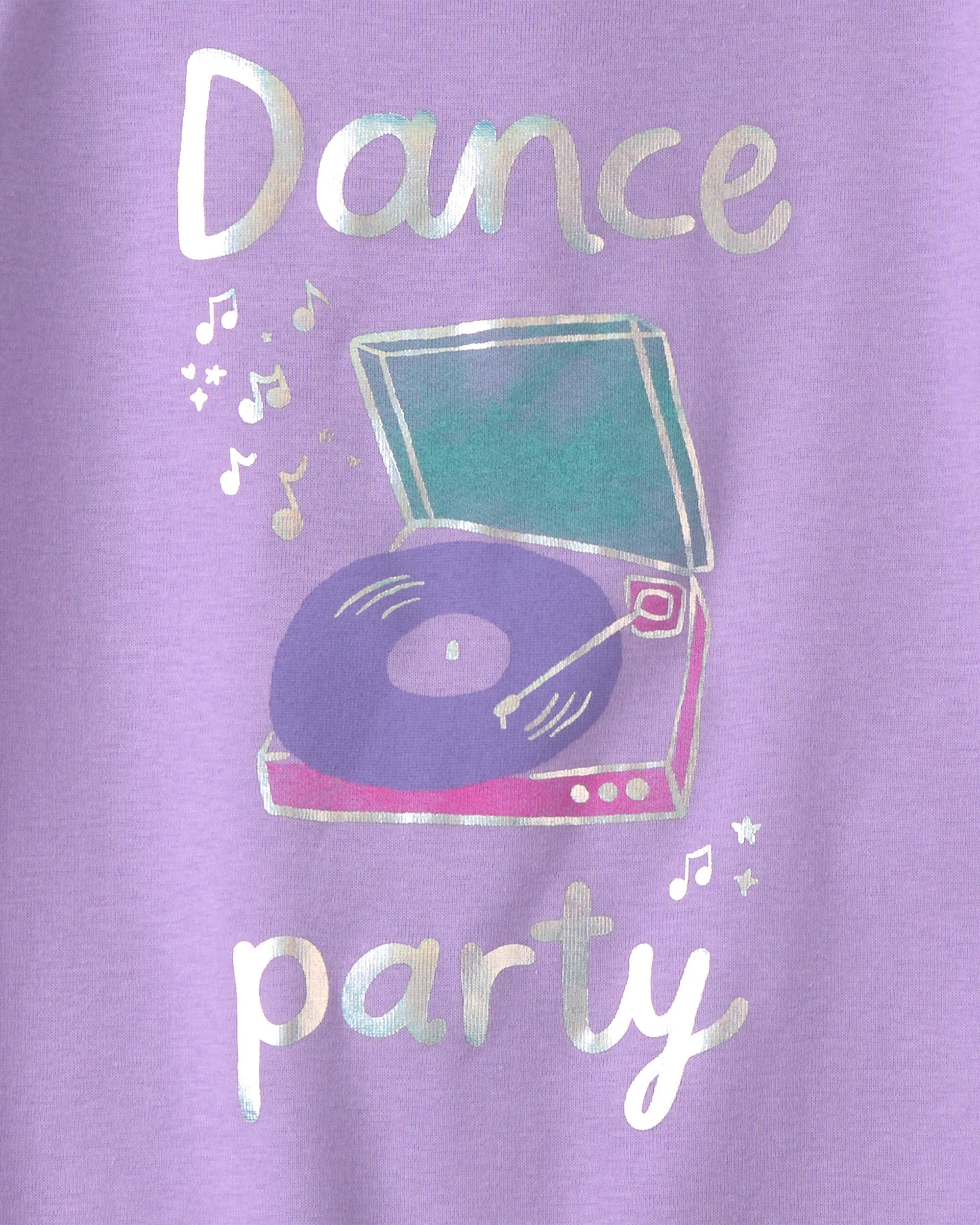 Girls Dance Party 100% Cotton 4-Piece Pyjama Set - Purple