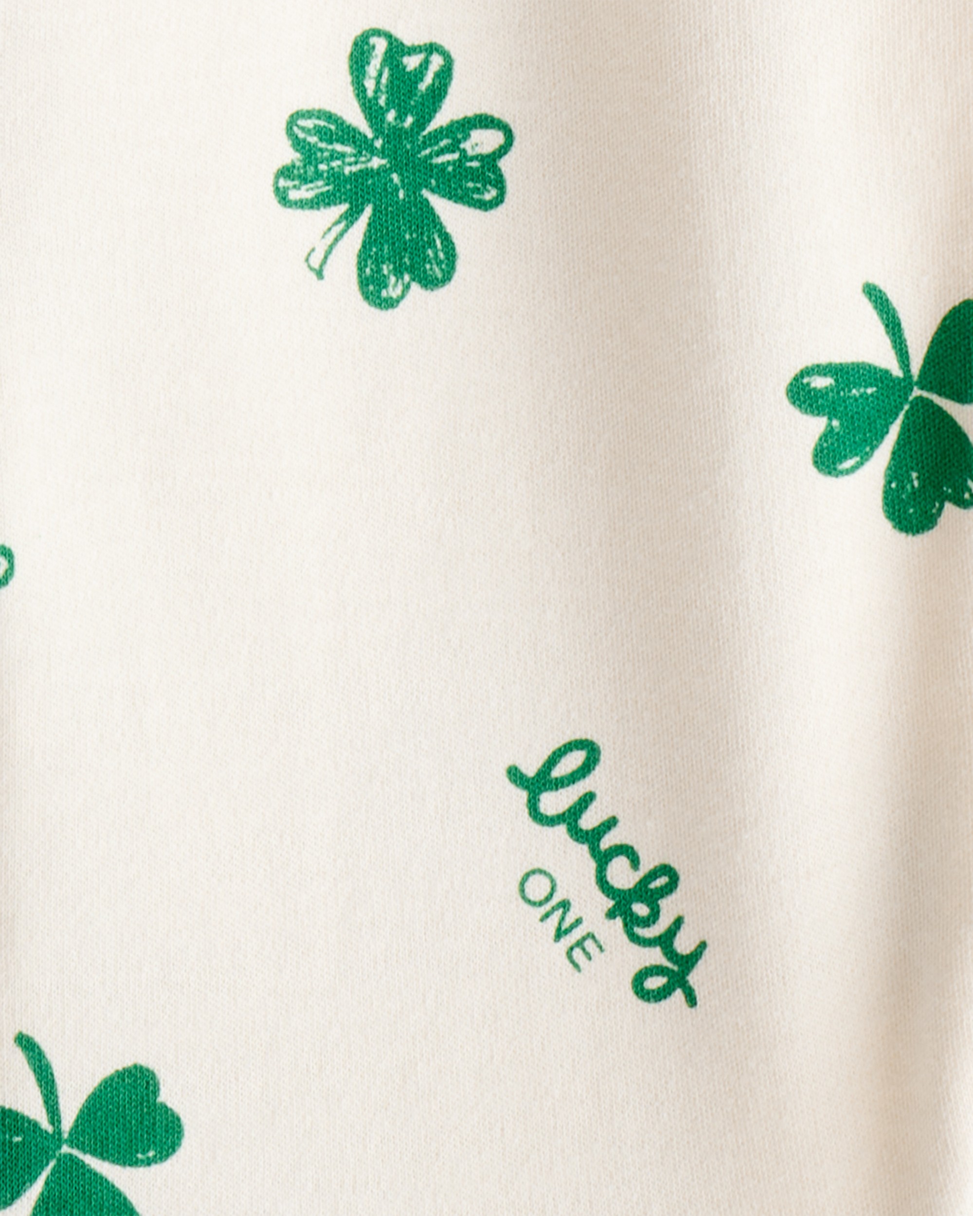 Baby St. Patrick's Day 100% Cotton Snug Fit 2-Way Zip Sleeper - Ivory