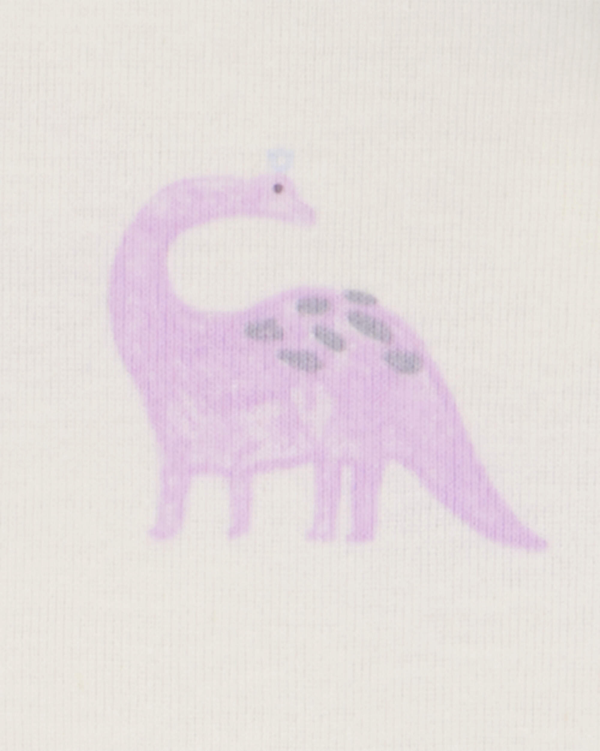 Toddler Dinosaur Print Snug Fit Cotton 4-Piece Pyjamas