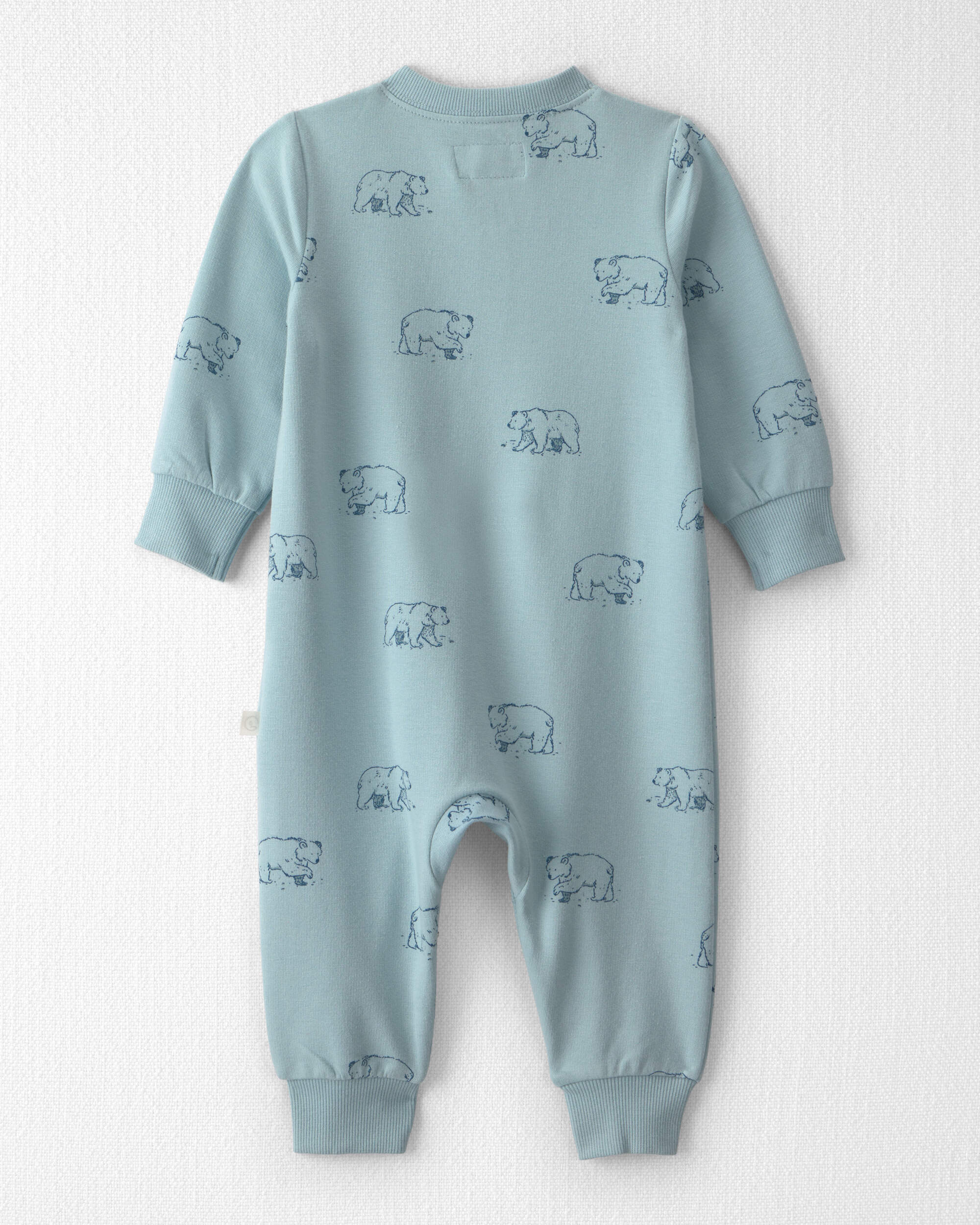 Baby Organic Cotton French Terry Jumpsuit Blue Bears