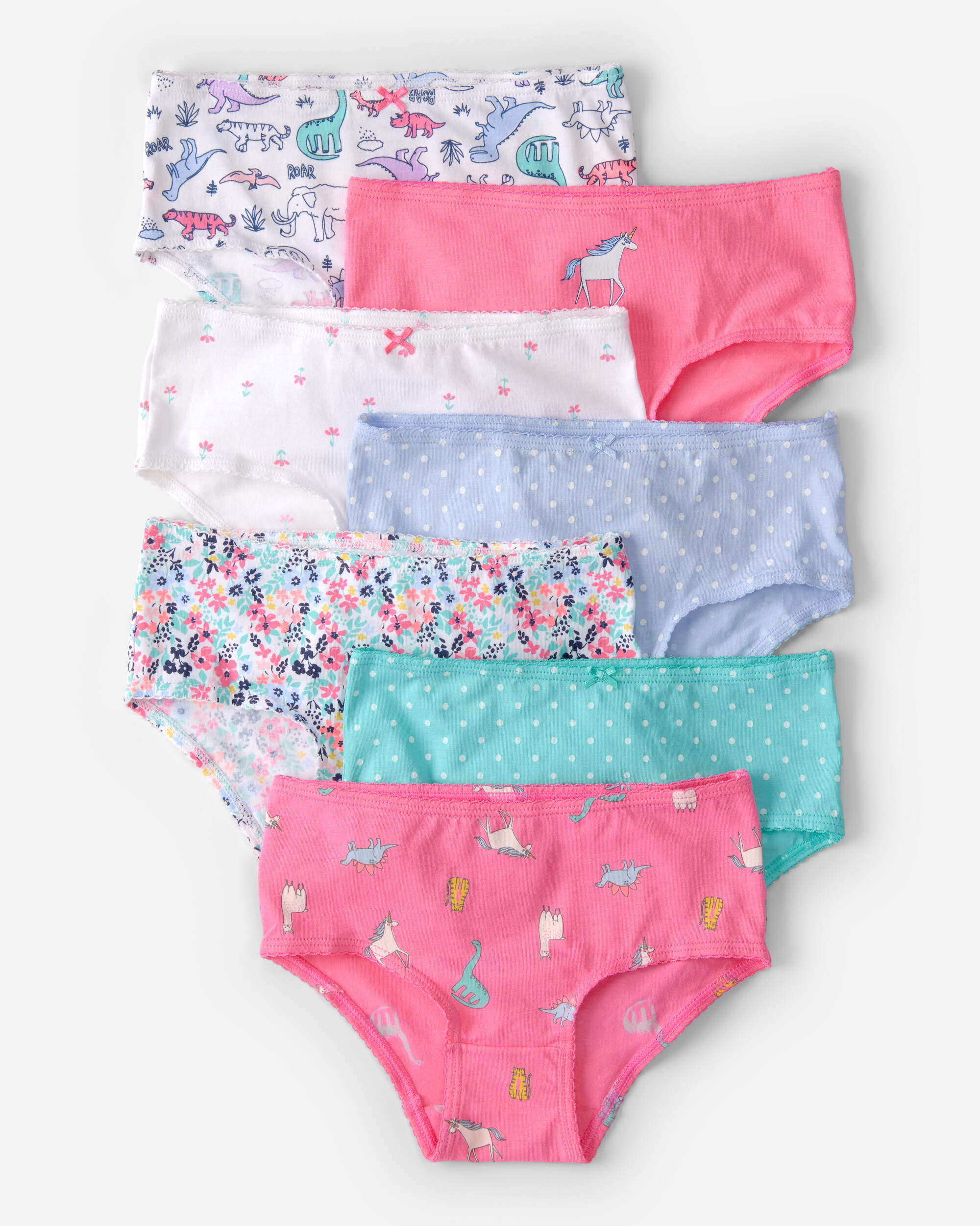 Girls 7-Pack Animal Print Brief Underewear