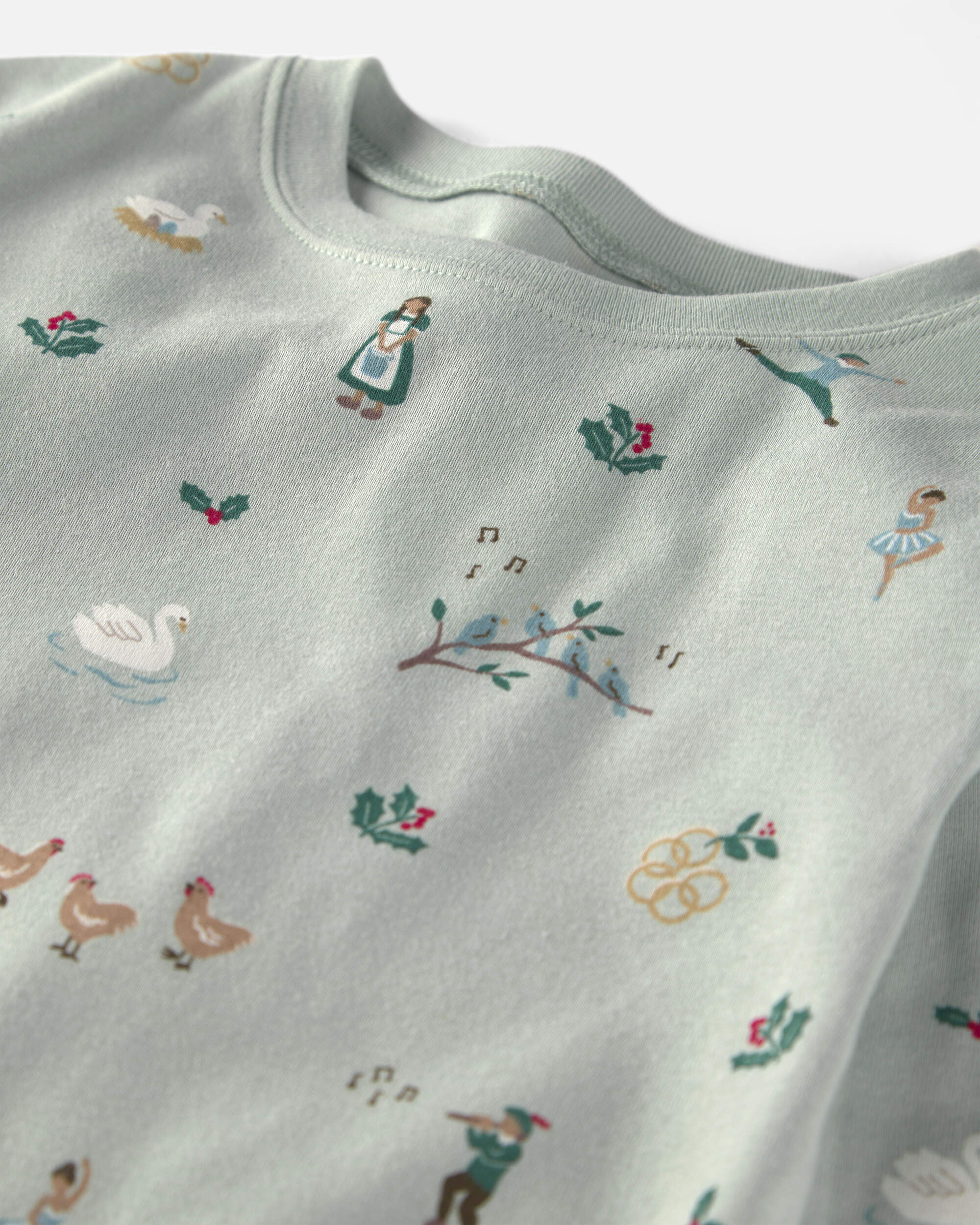 Kids 2-Piece Organic Cotton Pyjamas 12 Days of Christmas Print