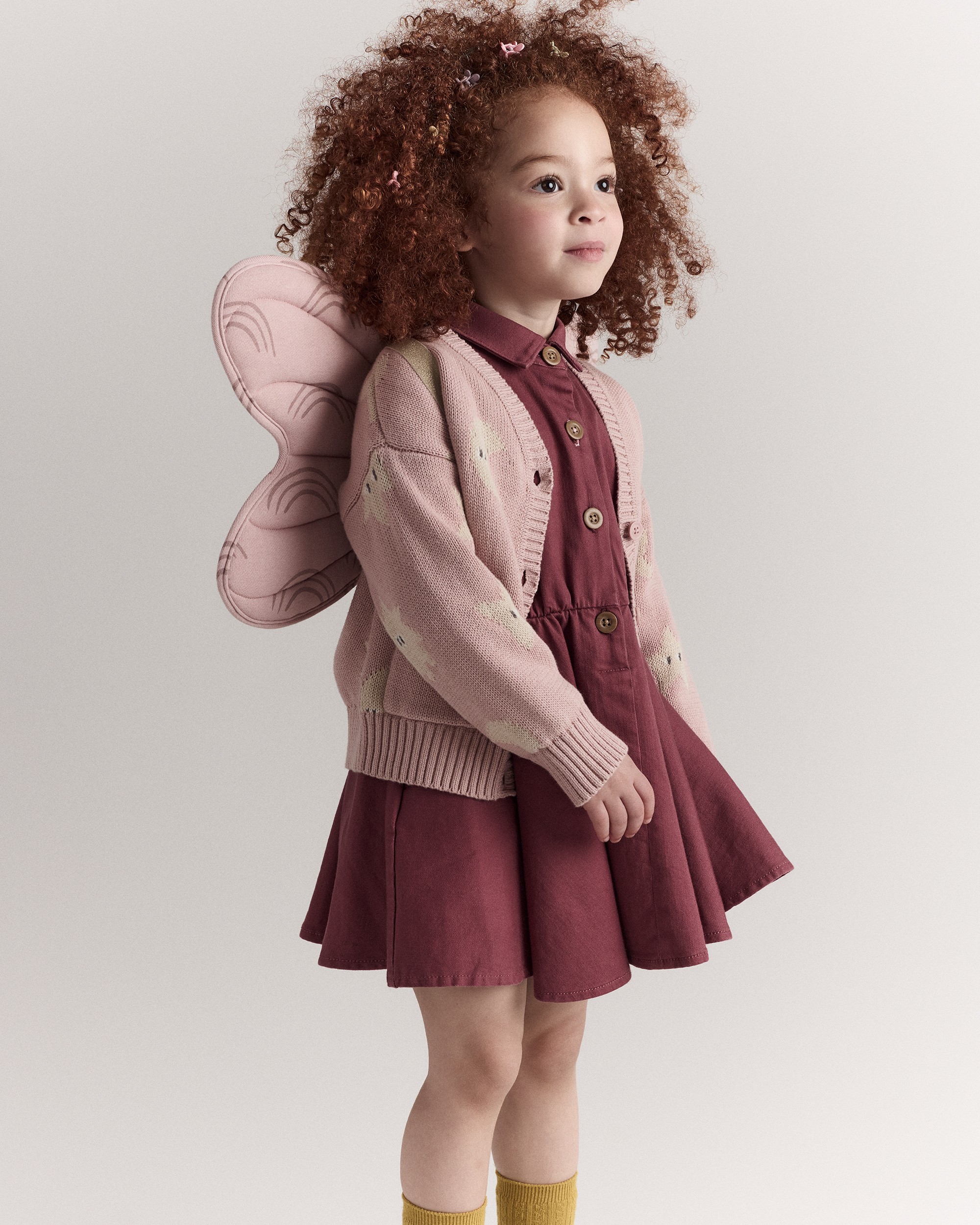 Tout-petit fille - Ailes de d&eacute;guisement &agrave; motif arc-en-ciel - Rose p&acirc;le, , hi-res