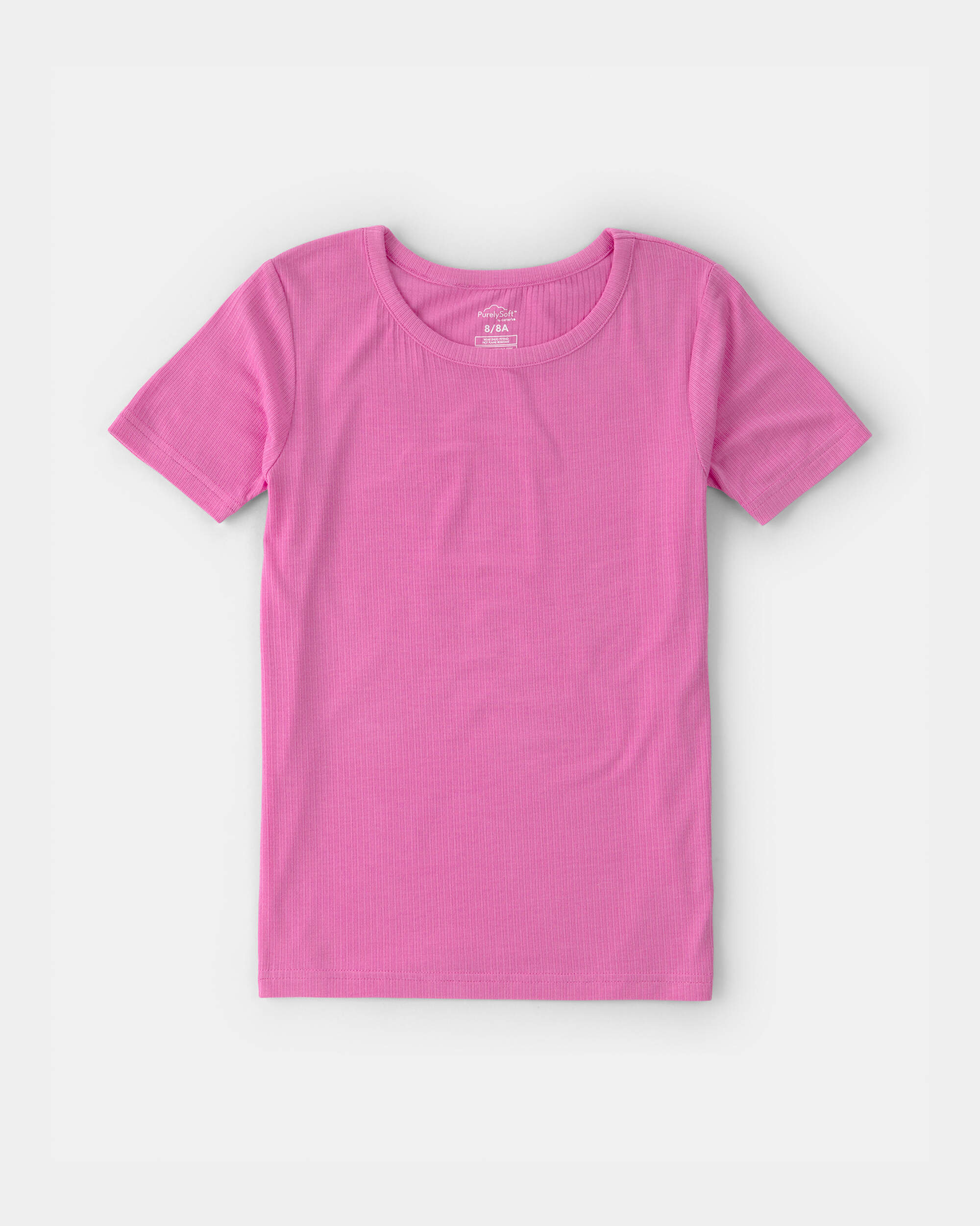 Girls PurelySoft Short-Sleeve Snug Fit 2-Piece Pajama Set - Pink