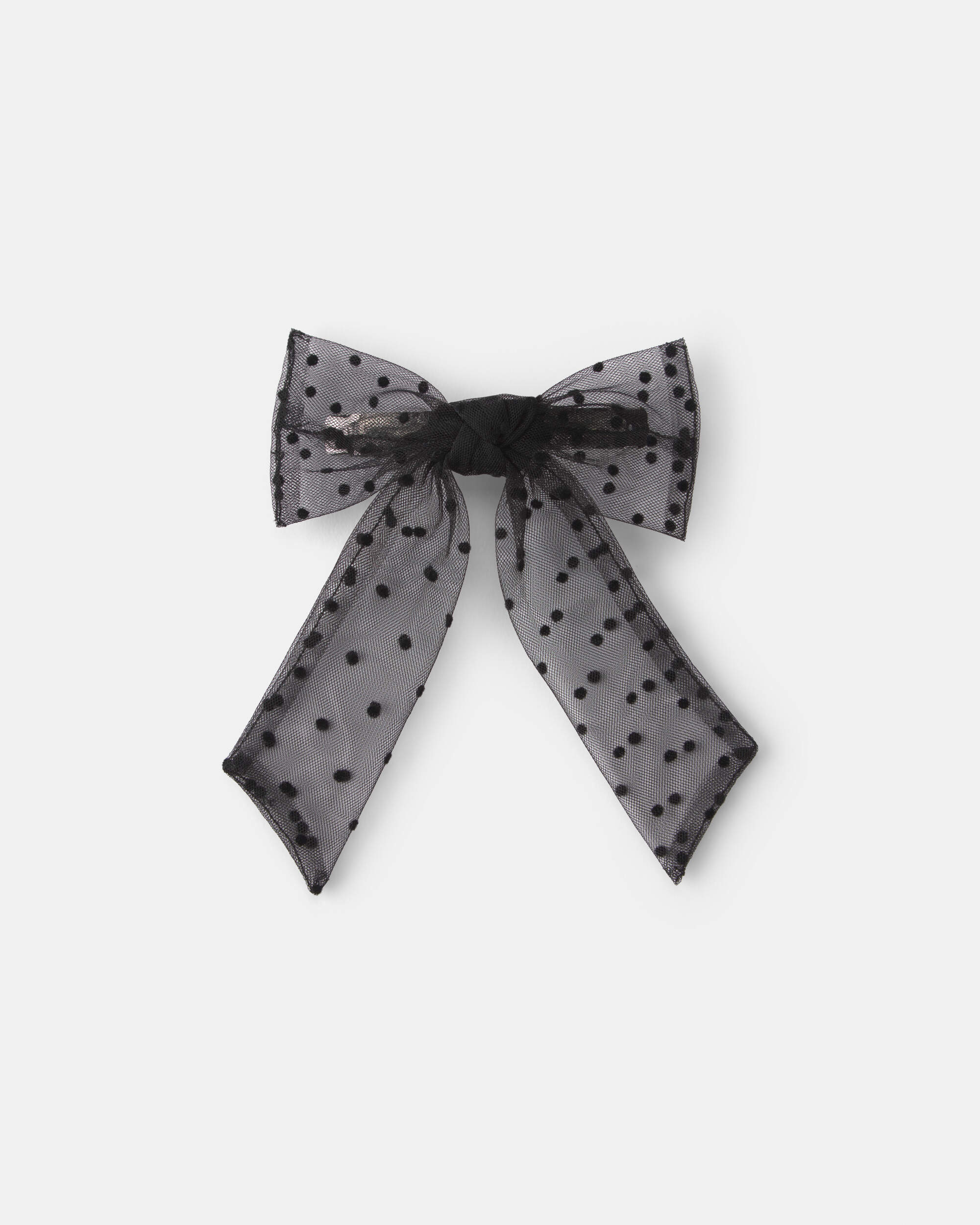 Toddler Girl Sheer Bow Hair Clip - Black