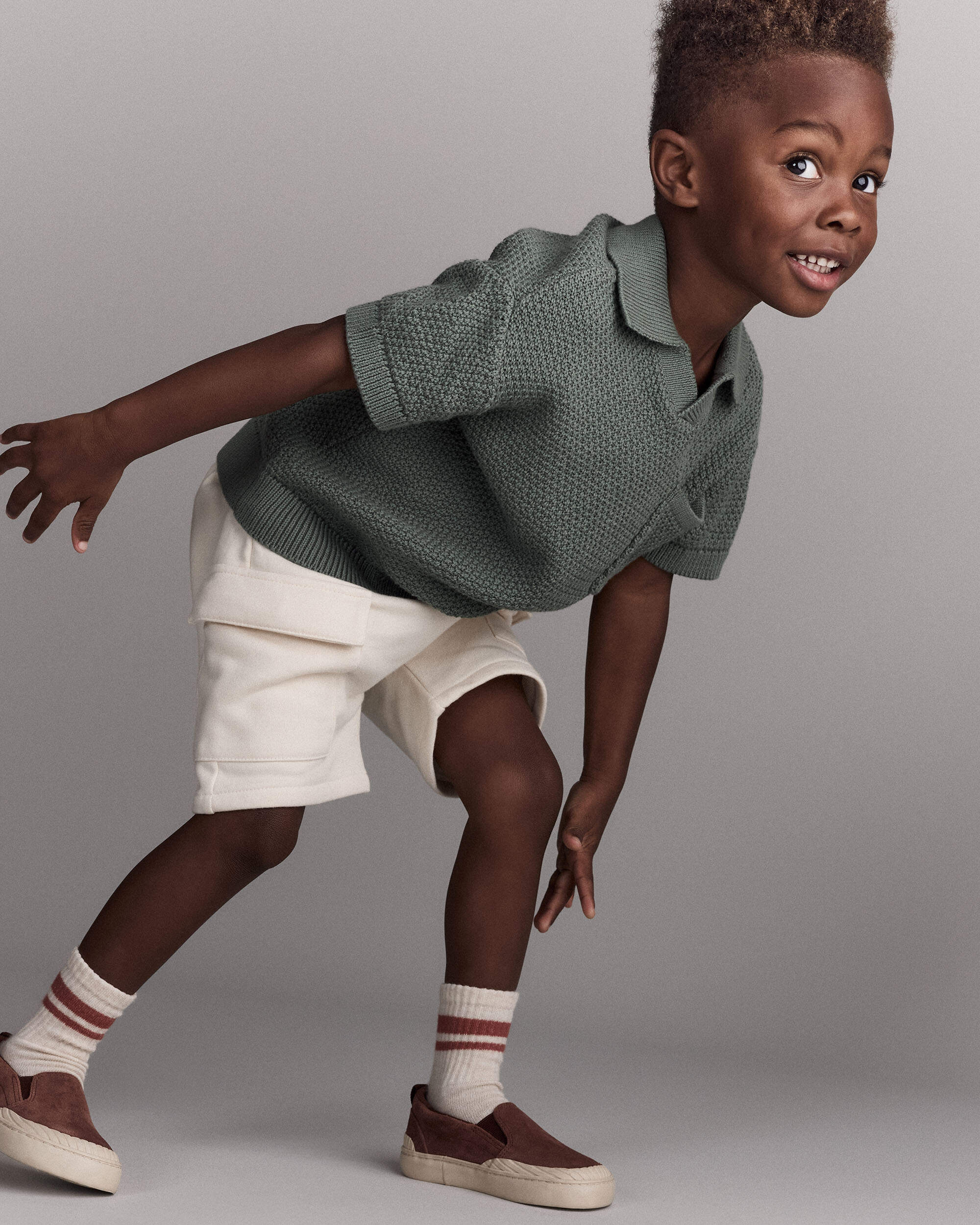 Toddler Boy Cargo Short with Pockets - Cream