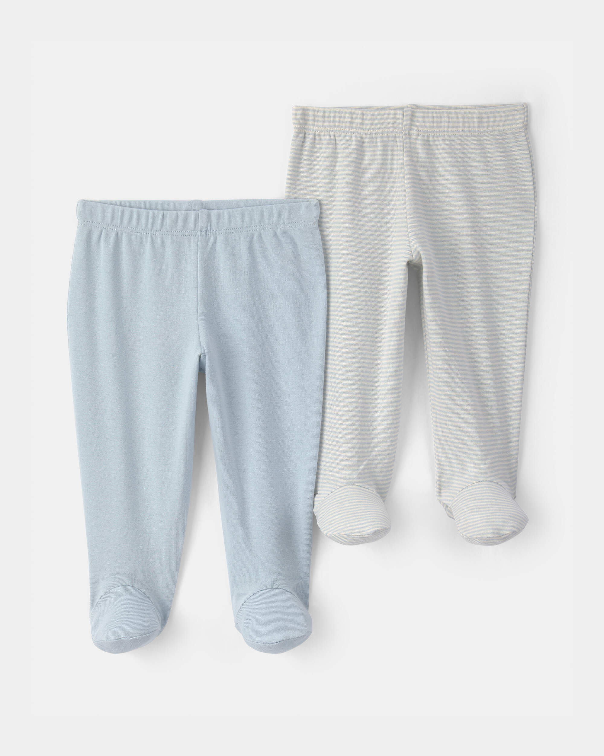Baby Boy 2-Pack Footed Pull-On Pants - Blue