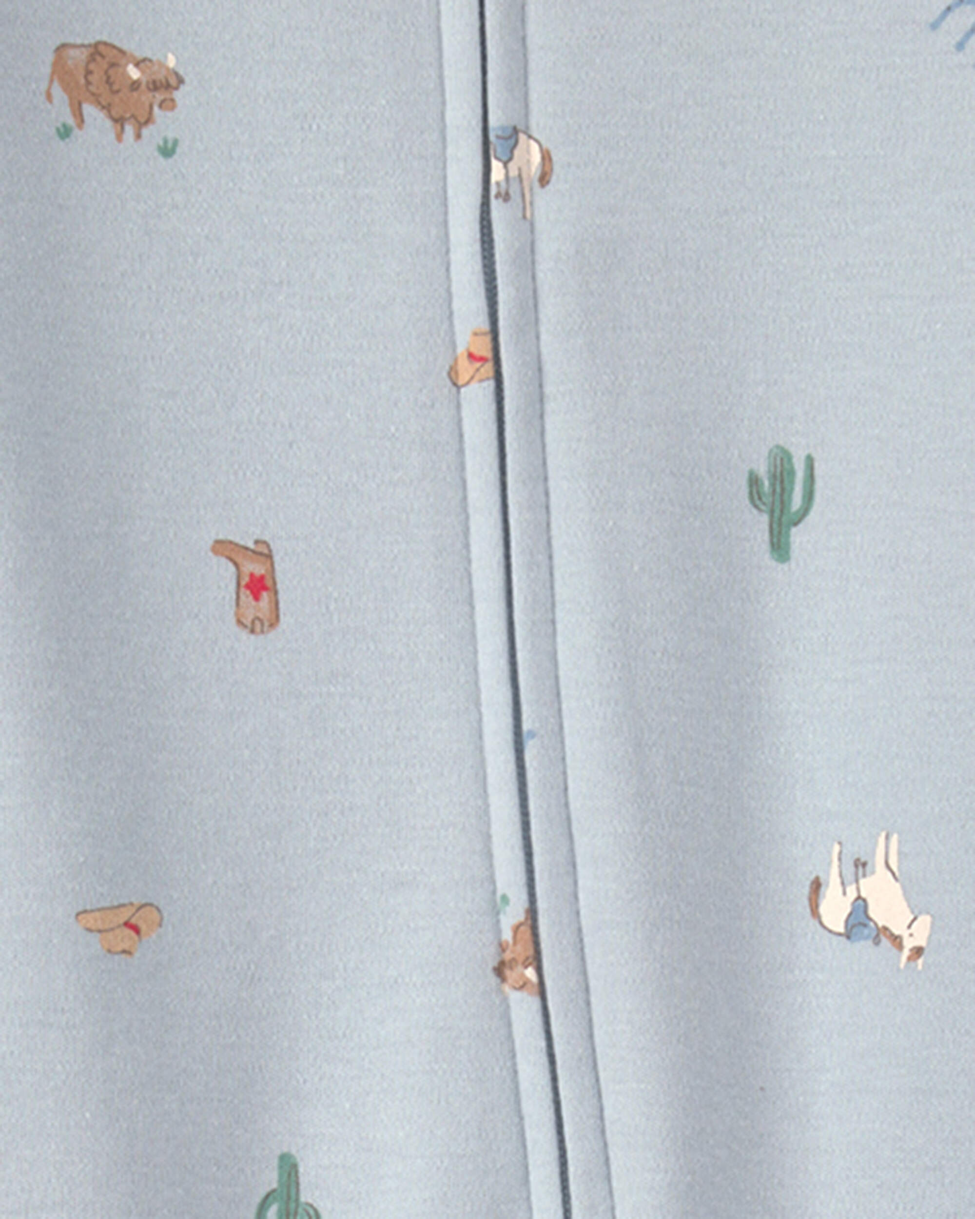 Baby Western 100% Cotton 2-Way Zip Sleeper - Blue