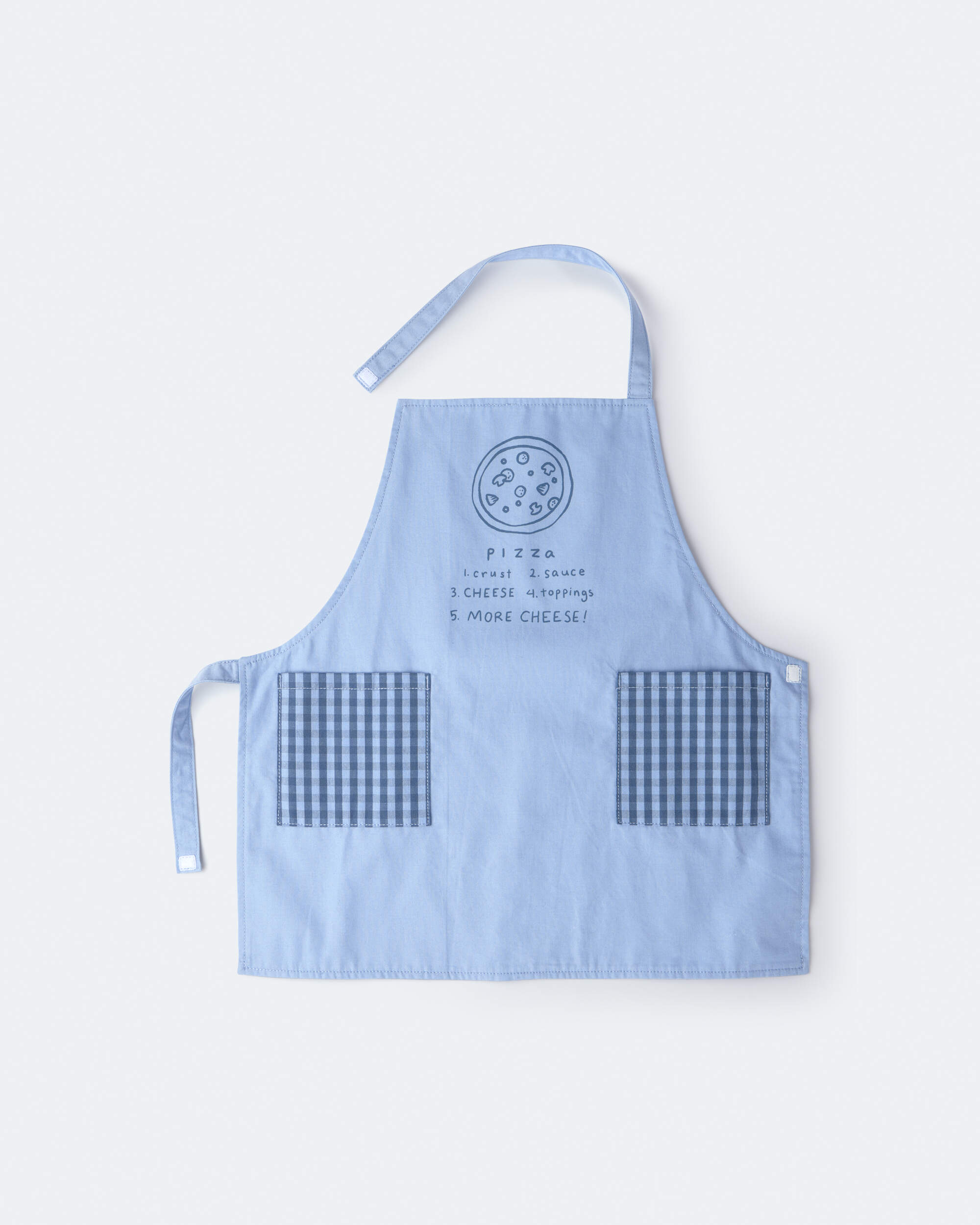 Toddler Pizza Apron with Otter Pockets - Blue
