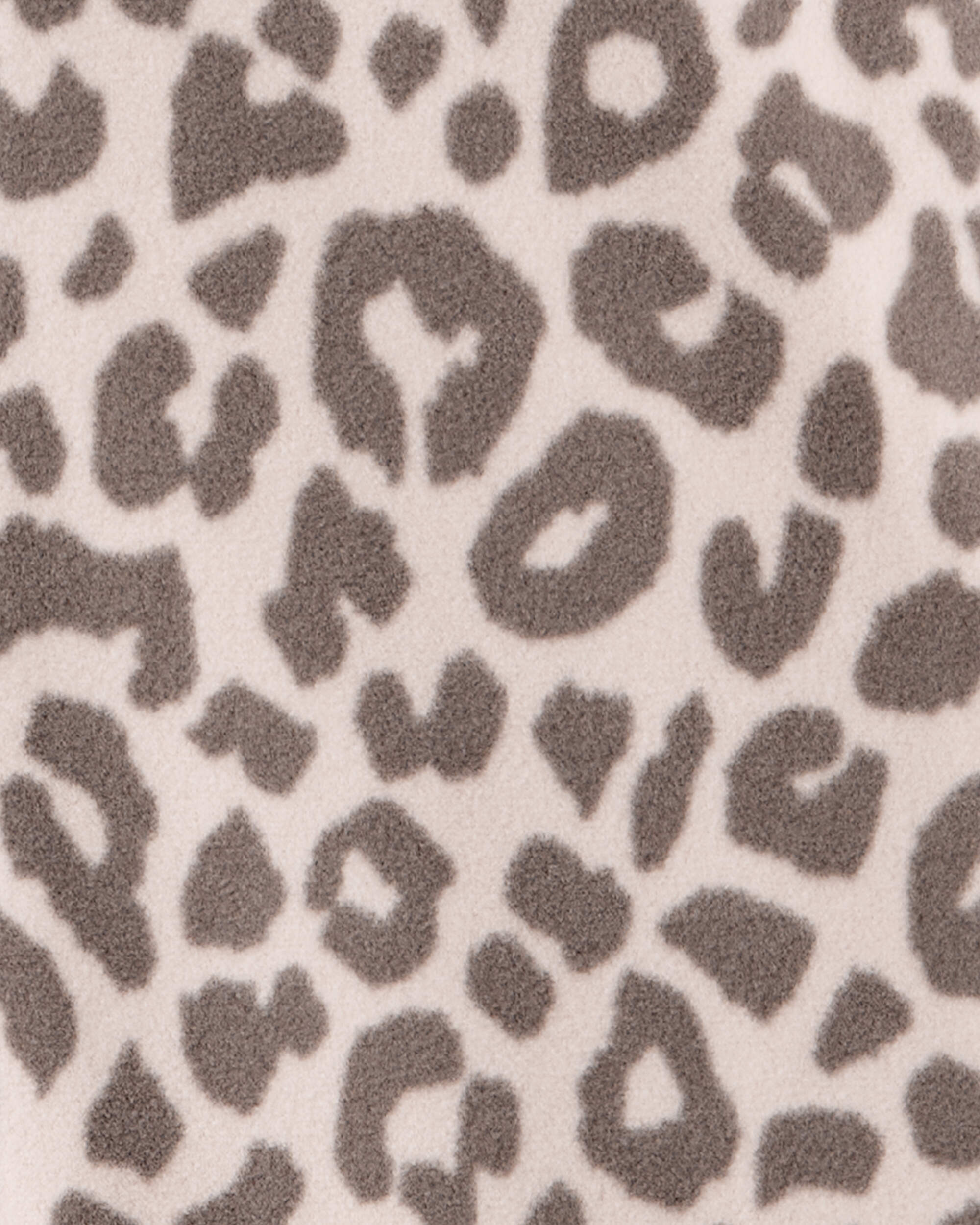 Girls Leopard Fleece Long-Sleeve Snug Fit 1-Piece Pajamas - Brown