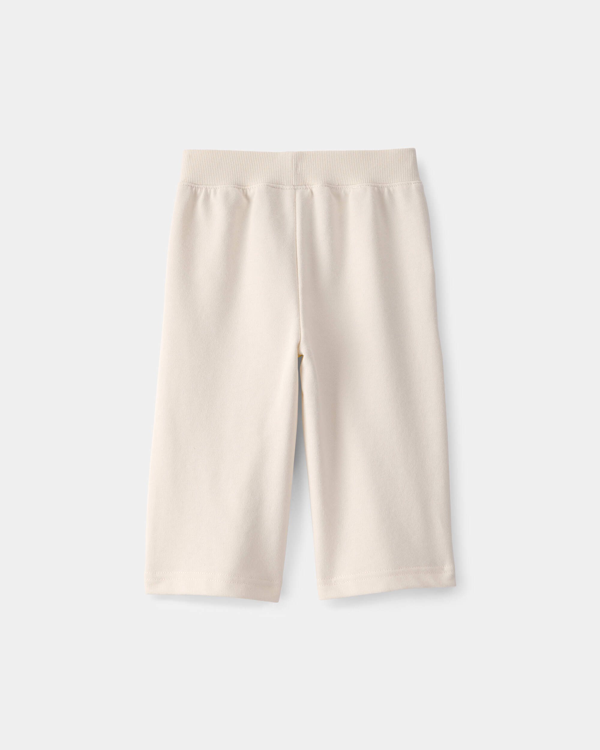 Baby Girl French Terry Wide-Leg Active Pants - Ivory