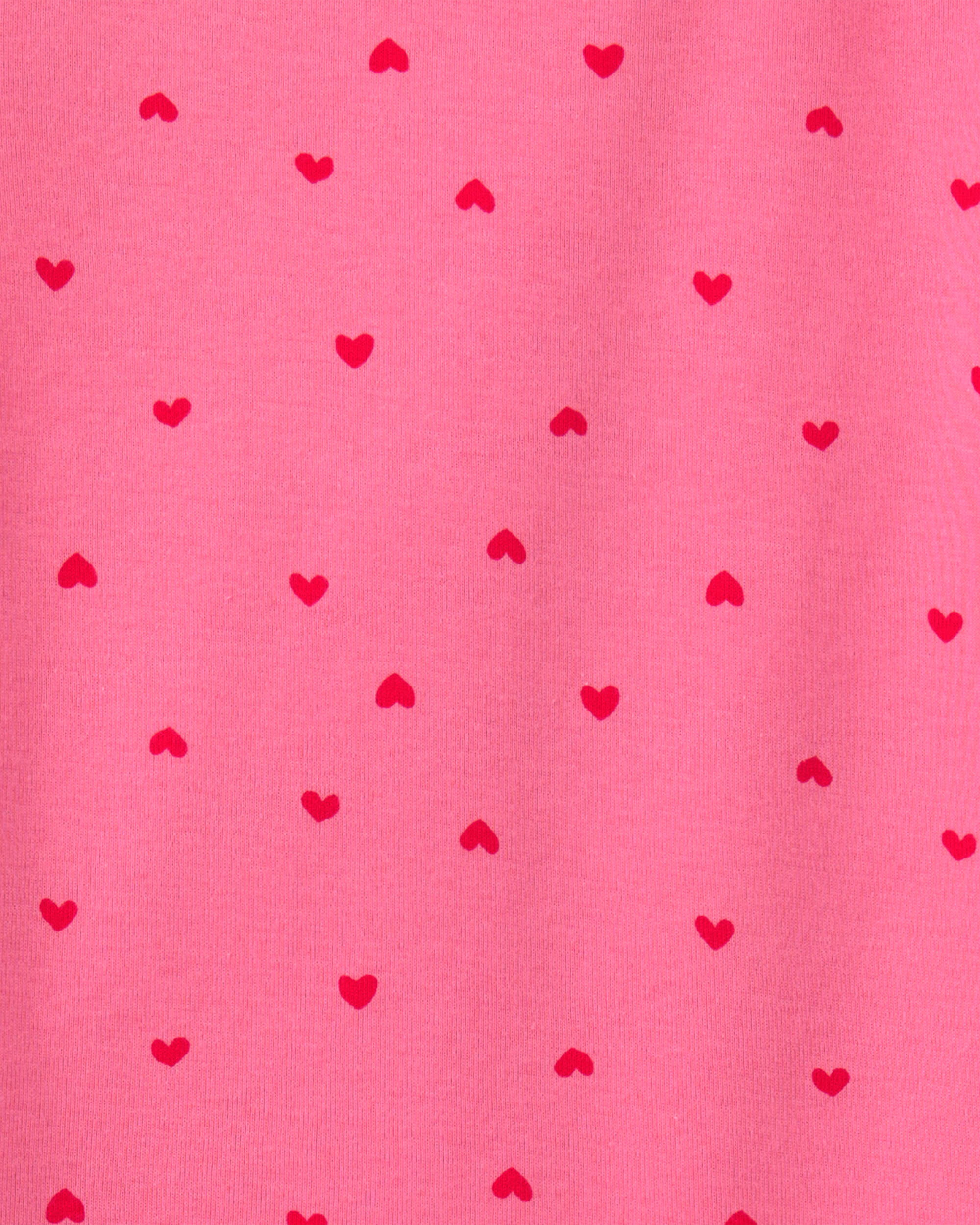 Toddler Girl 4 PC Cotton Pyjamas Red Cherries Pink Hearts