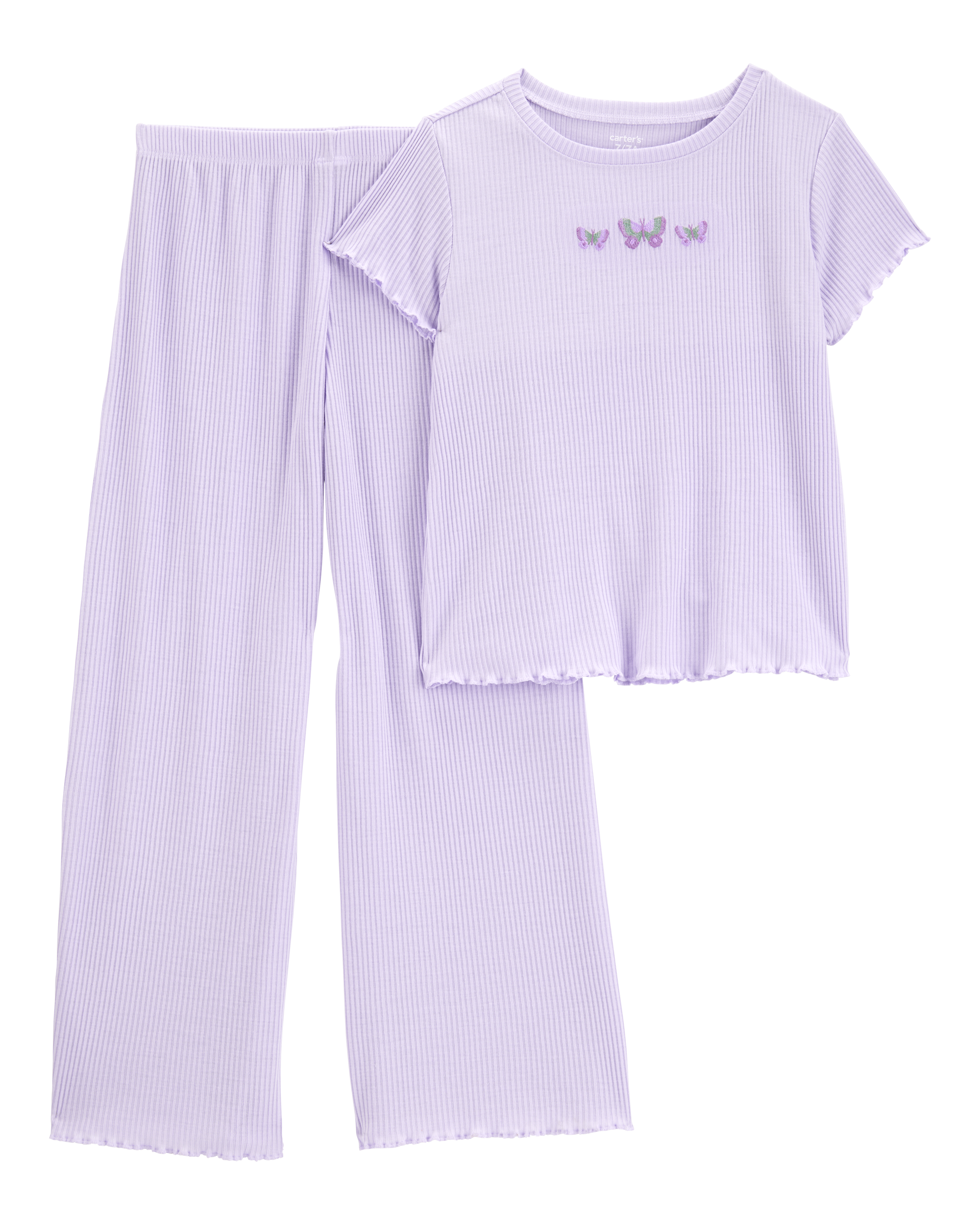 Kid 2-Piece Butterfly Loose Fit Pyjamas - Purple