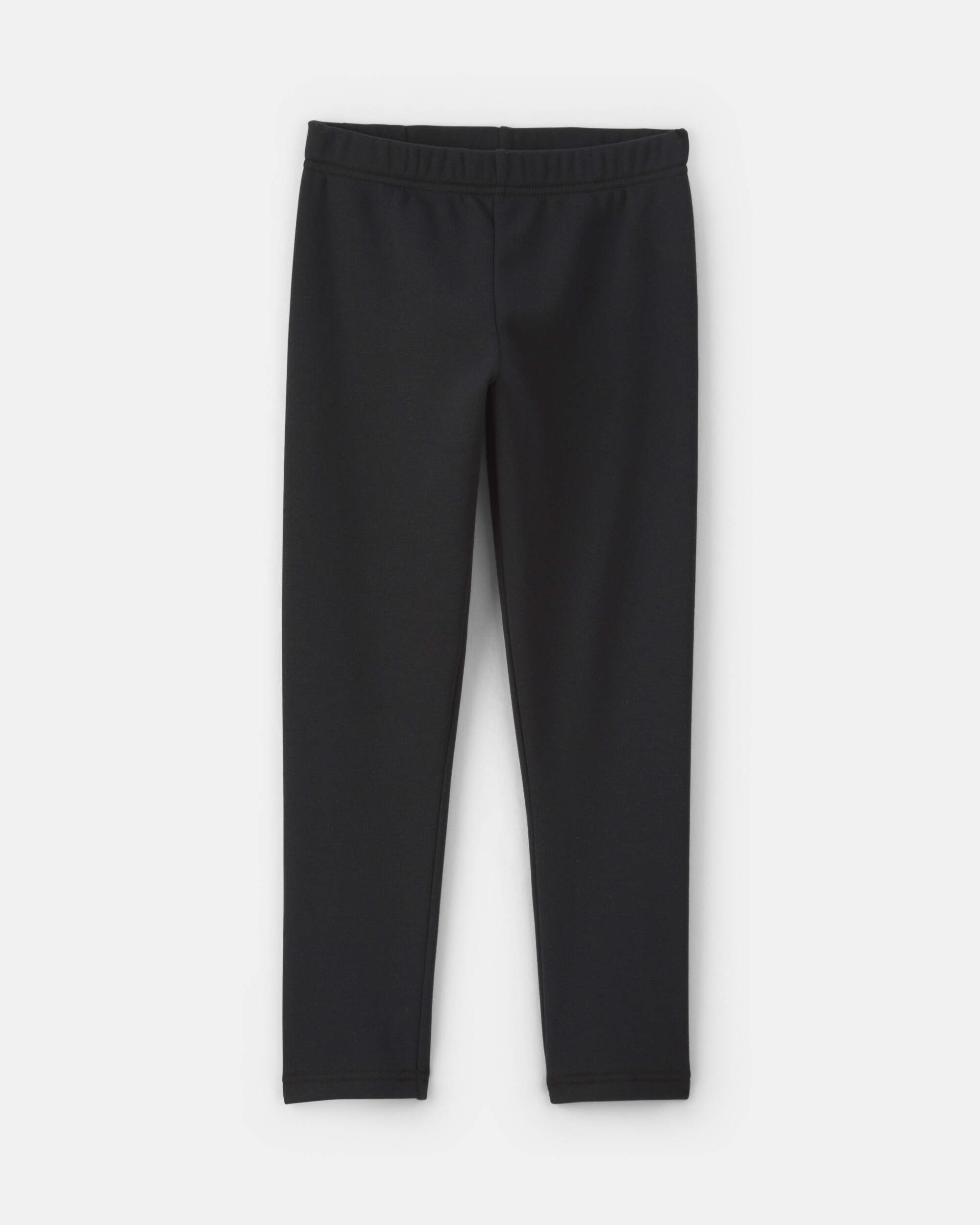 Girls Fleece Pull-On Stretch Leggings - Black