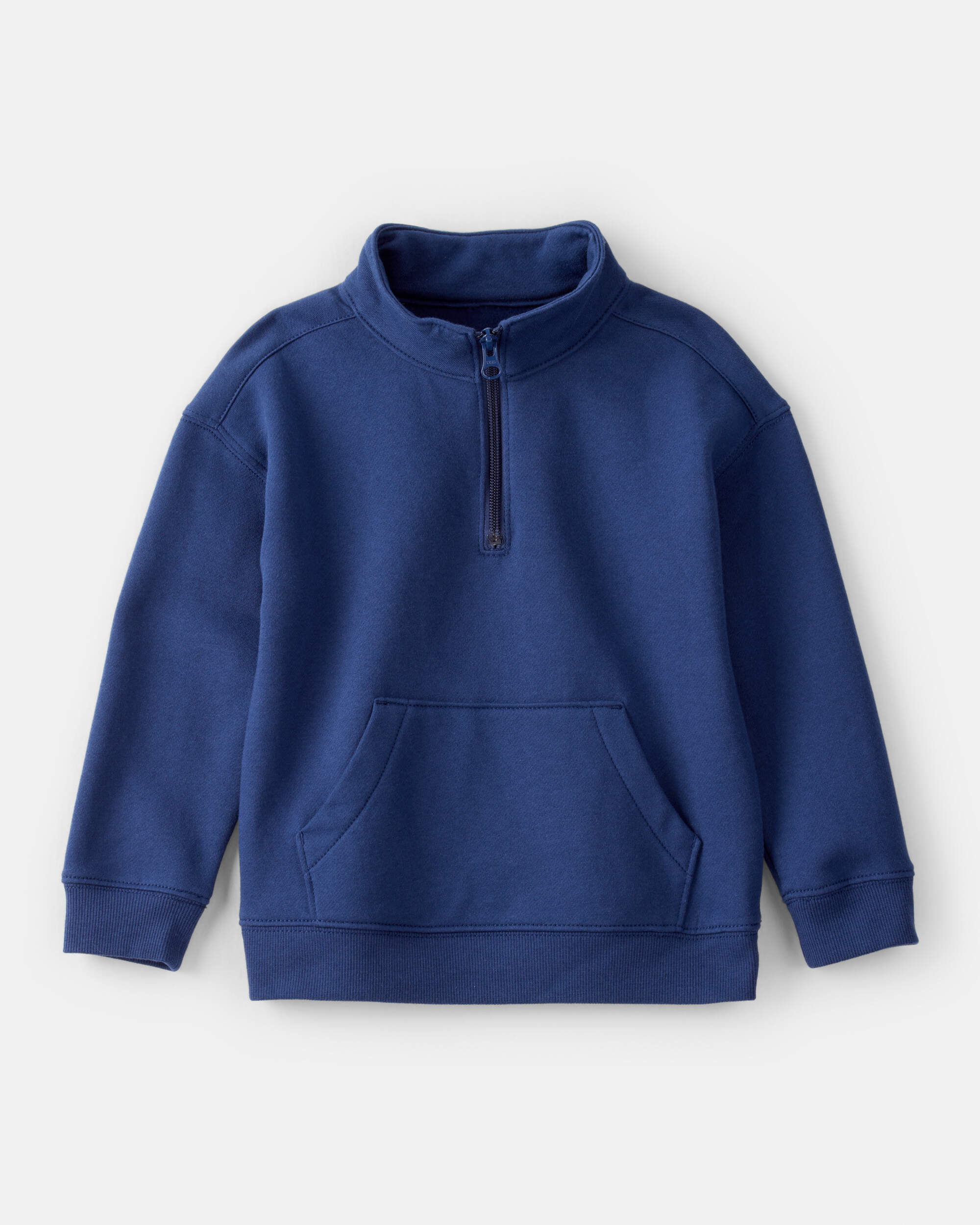 Toddler Boy Solid Fleece Quarter Zip Sweatshirt - Navy
