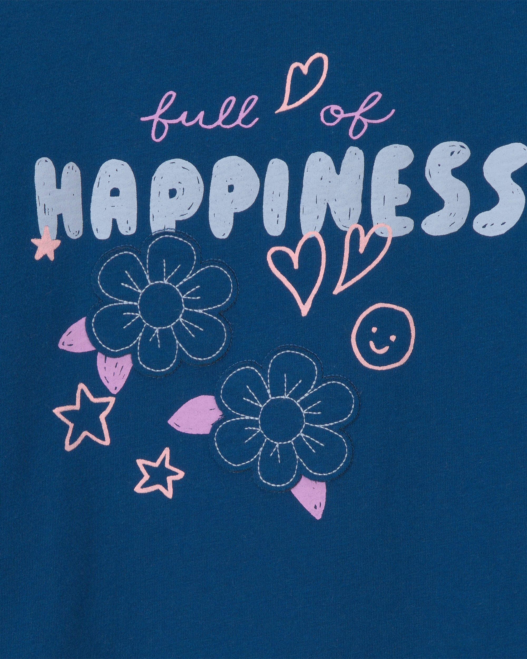 Toddler Girl 'Full of Happiness' Long-Sleeve Top - Blue