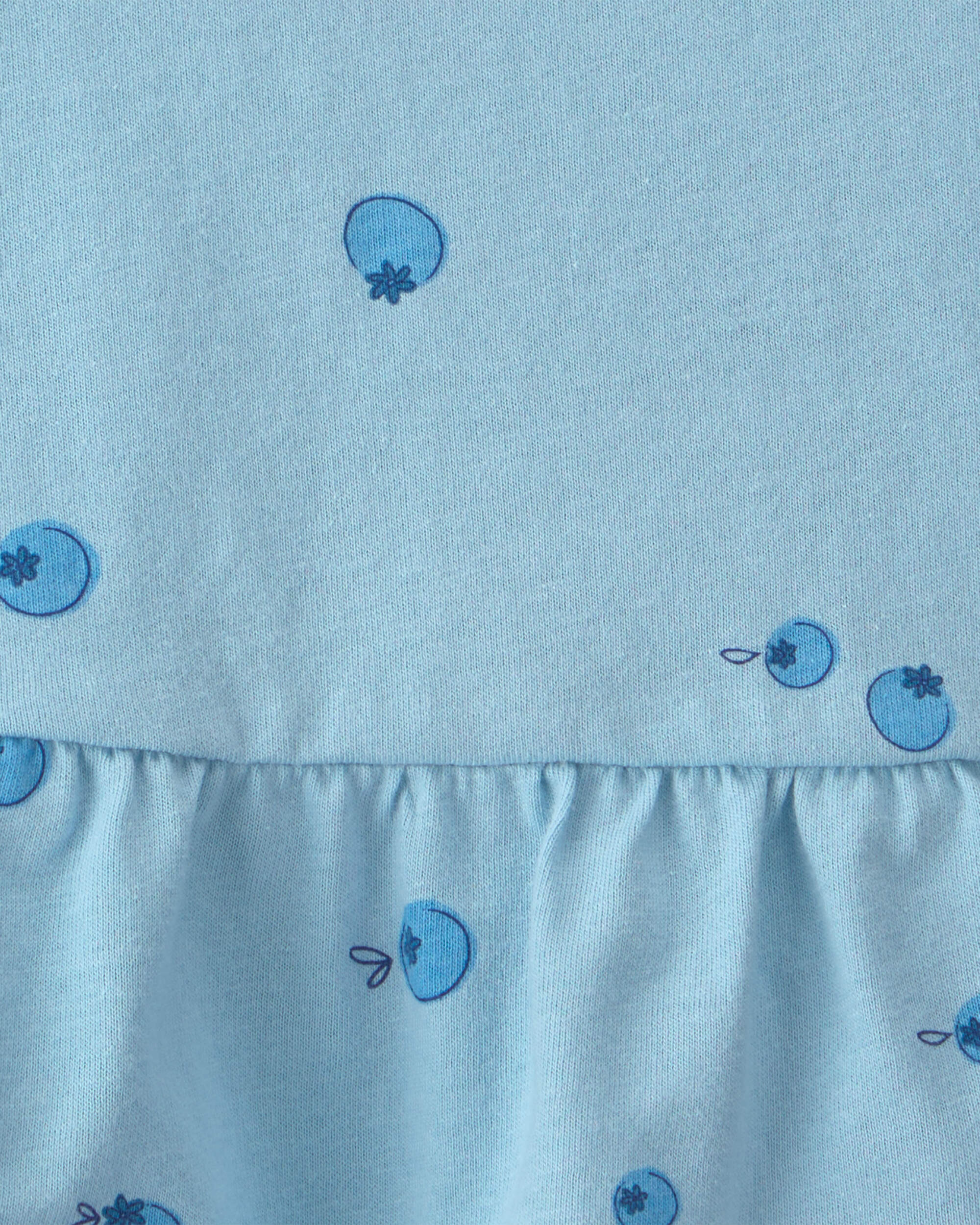 Baby Girl Blueberry Peplum Tank Top - Blue