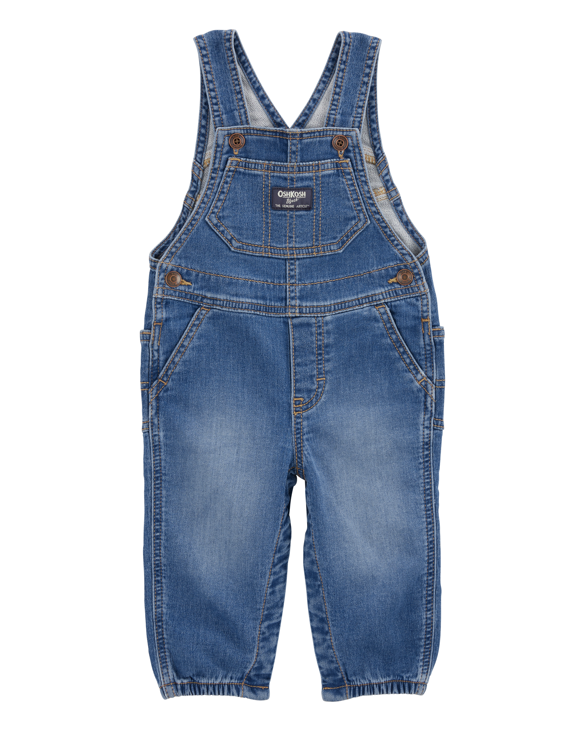 Baby Knit-Like Denim Overalls - Medium Wash | Carter's Oshkosh Canada