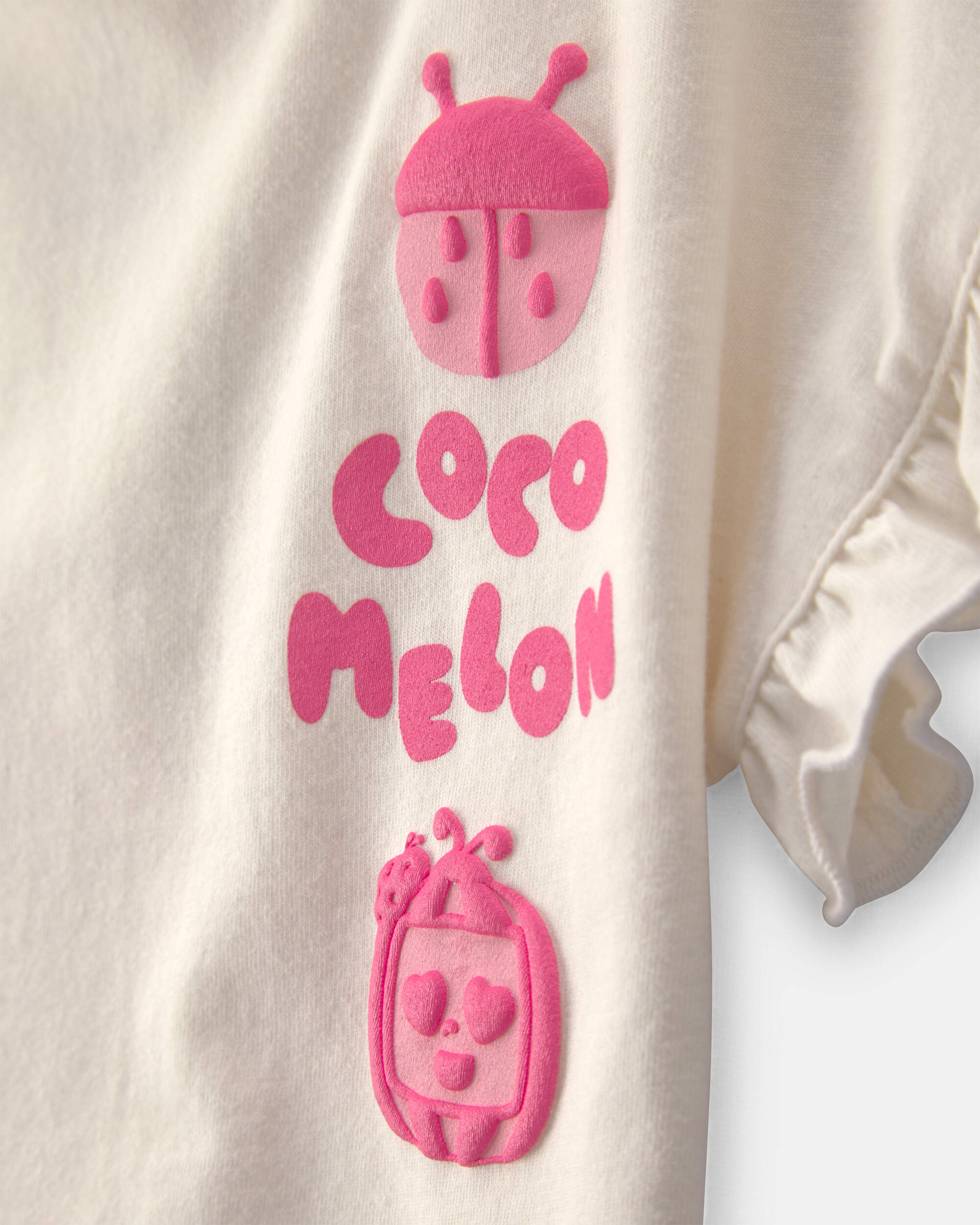 Baby Girl 2-Piece CoComelon Short-Sleeve Top & Short Set – Pink/Ivory