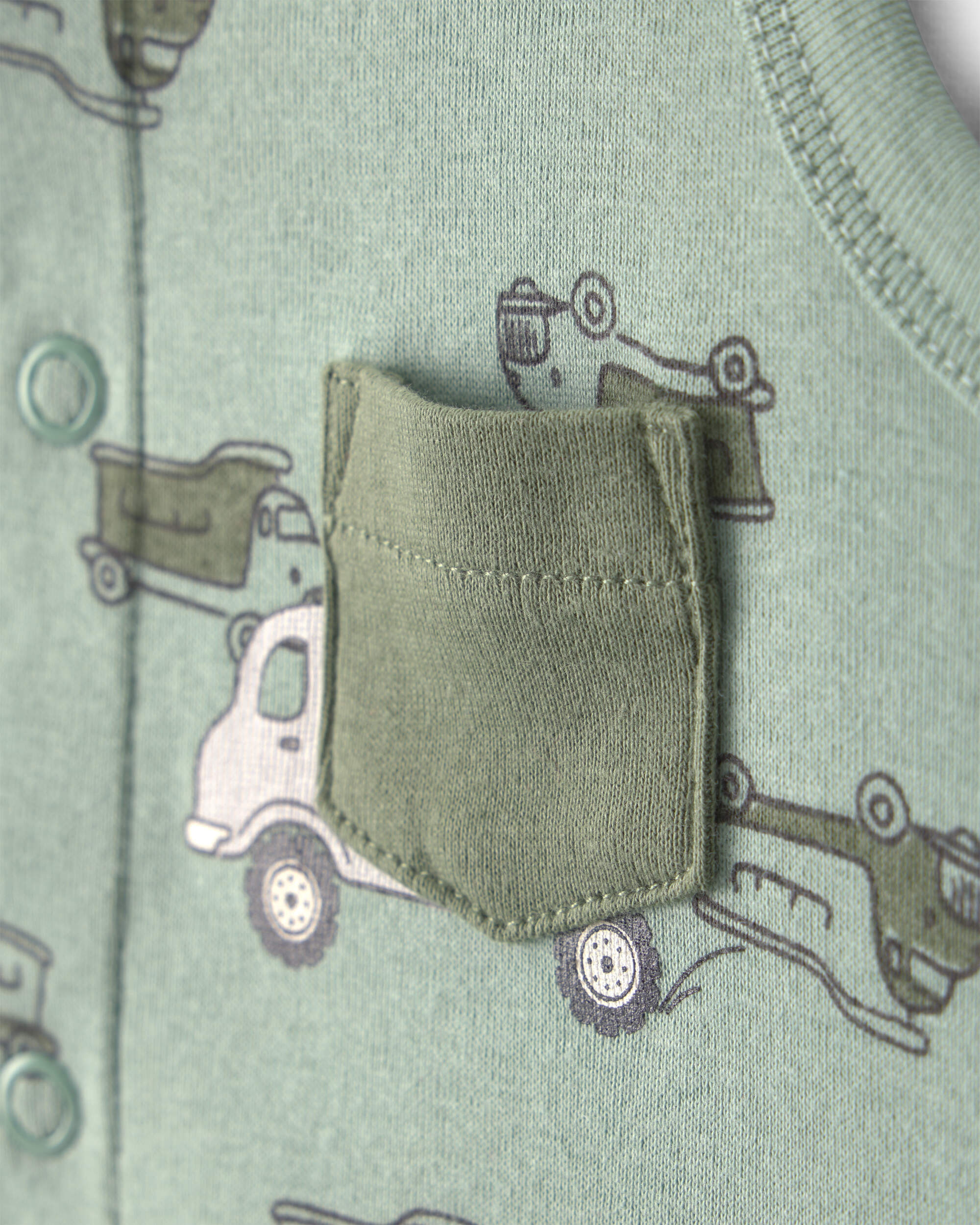Baby Boy Dumptruck Romper - Green