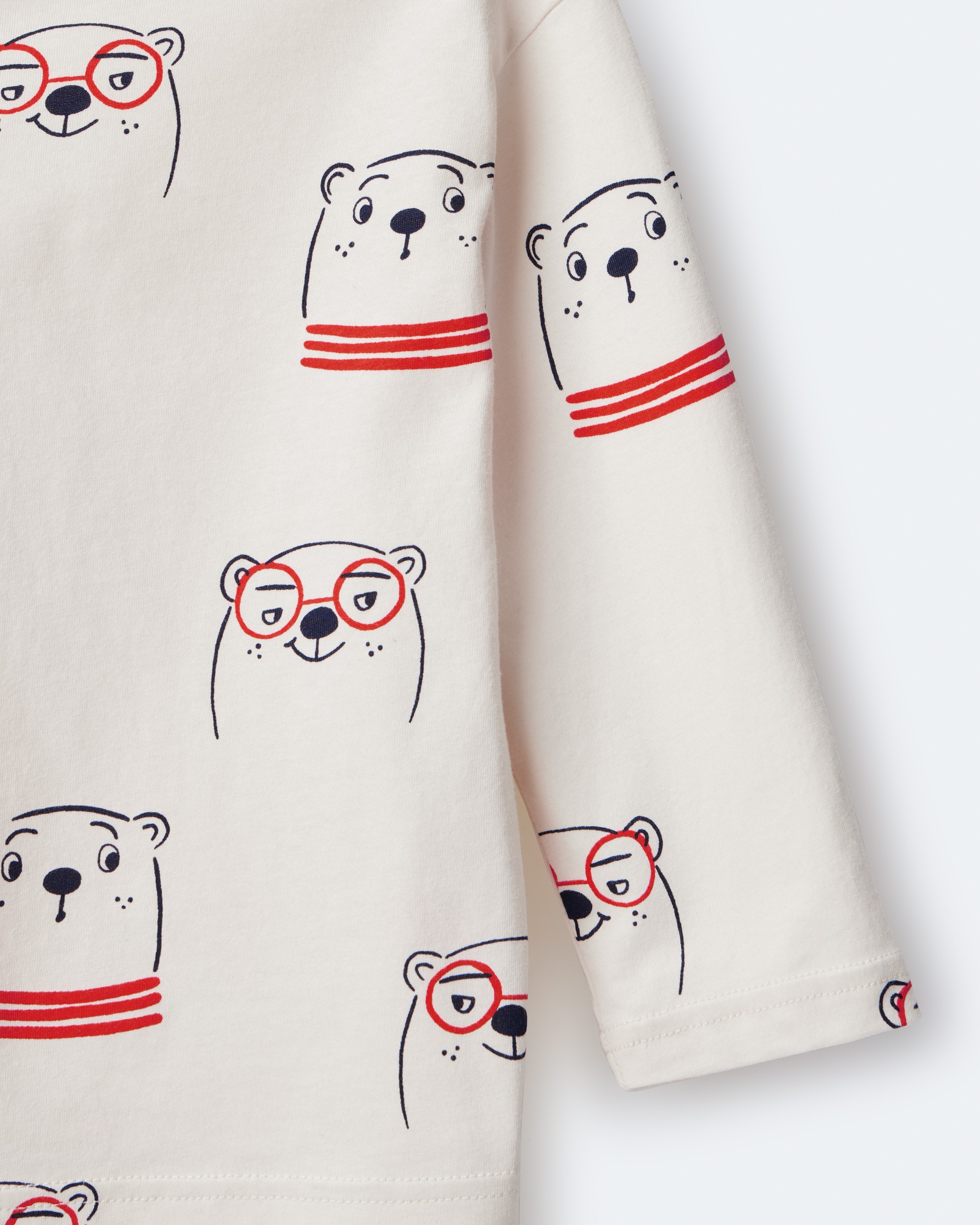 Toddler Otter Print Long-Sleeve Relaxed Graphic Tee - Cream