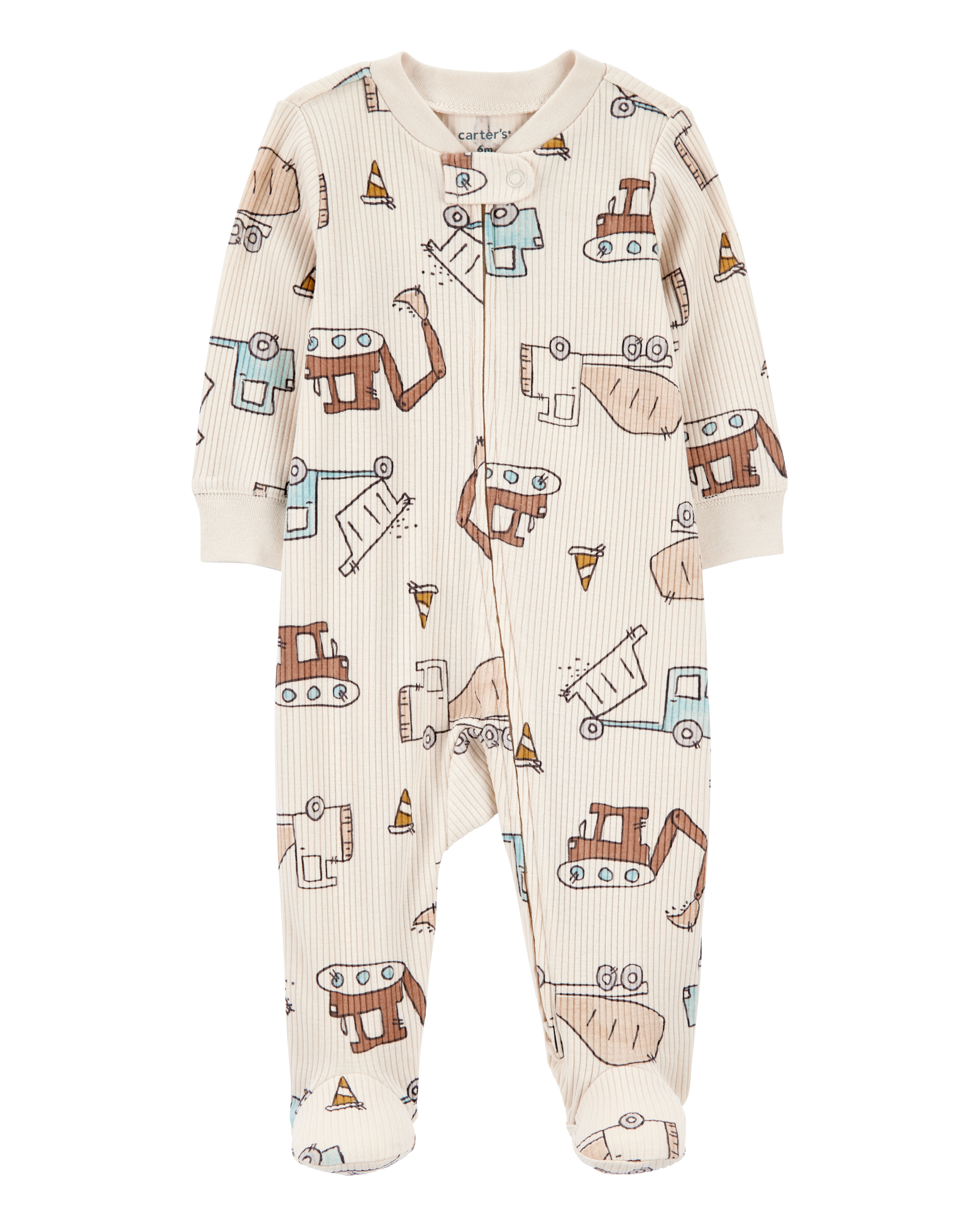 Baby Construction 2-Way Zip Ribbed Sleeper pyjamas
